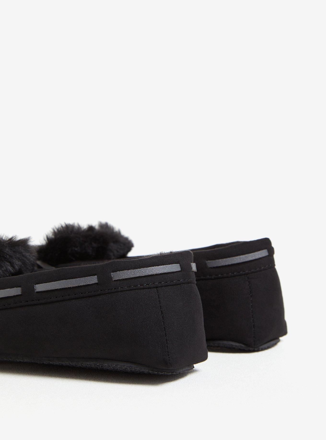 Plus Size - Black Faux Fur Slide (Wide Width) - Torrid