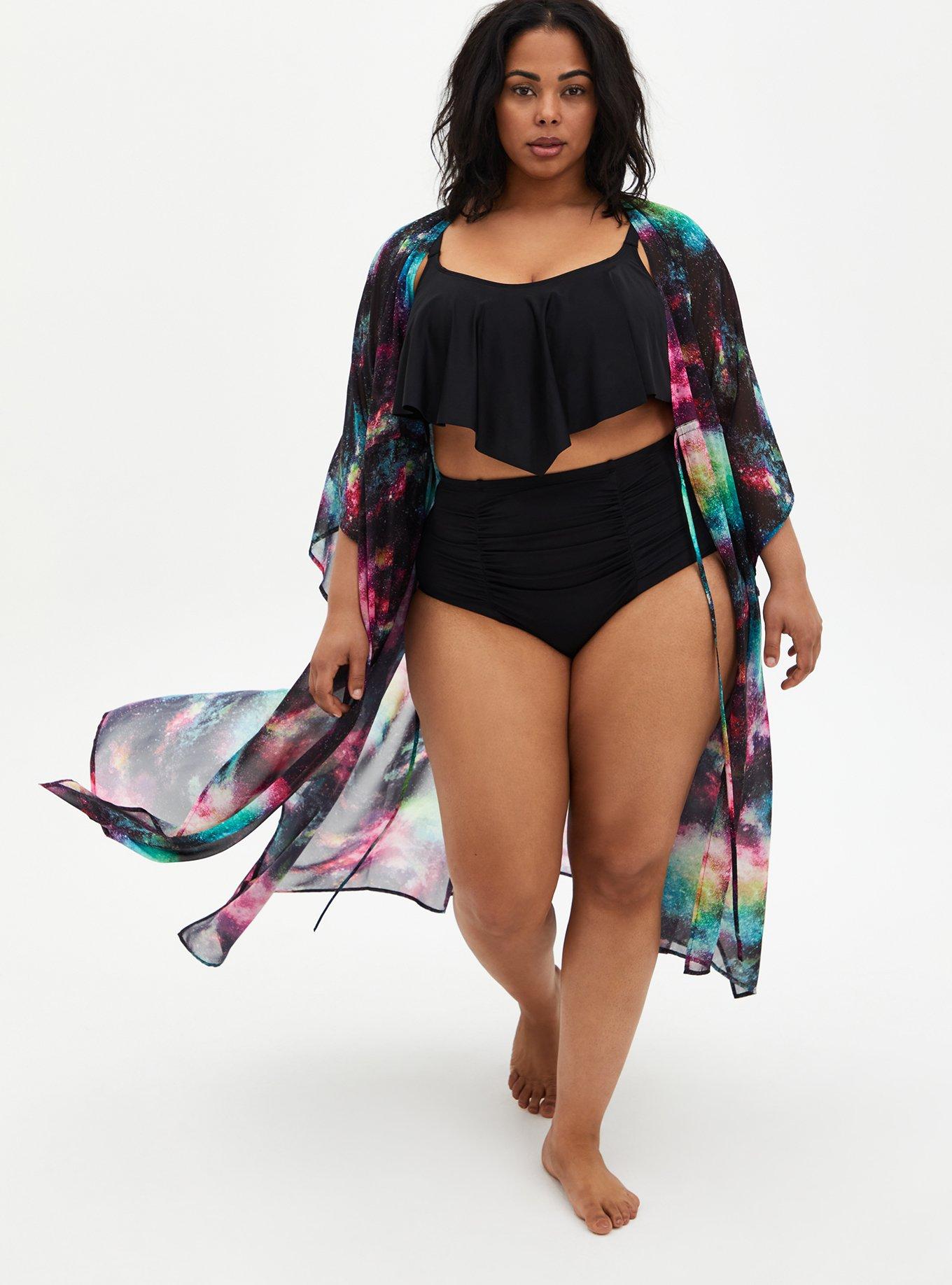 Plus size kimono hot sale swim cover up