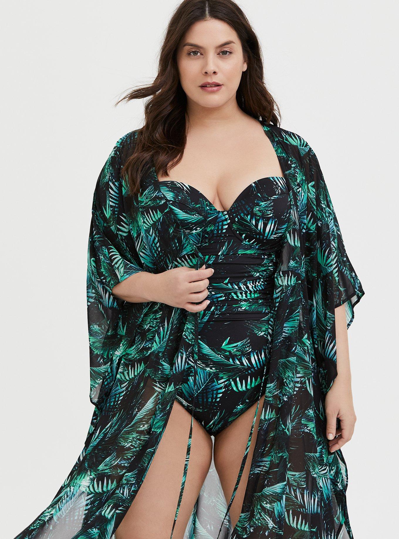 Plus Size Maxi Chiffon Coverup Kimono Torrid