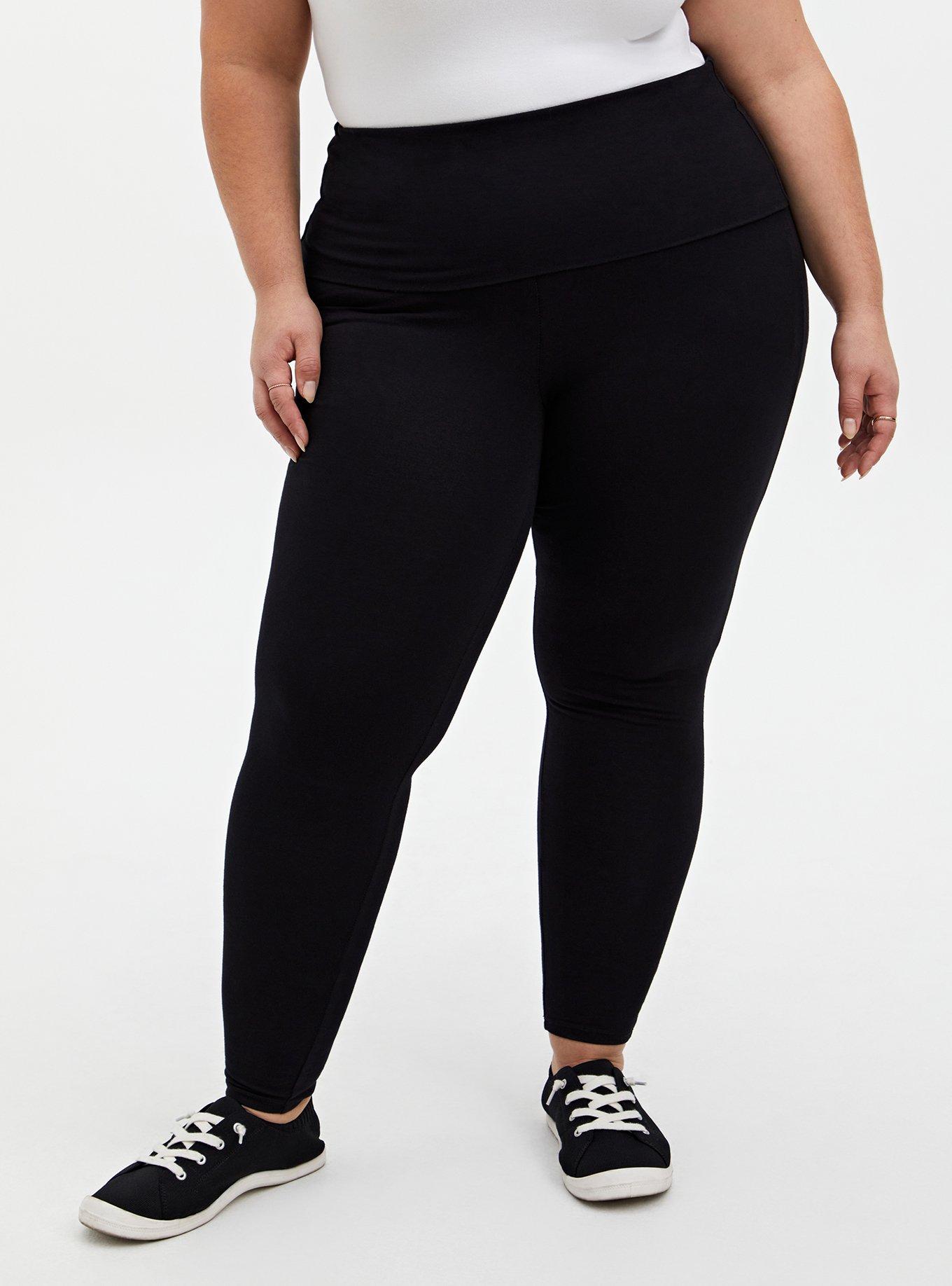 Full Length Foldover Waist Premium Legging, BLACK, hi-res