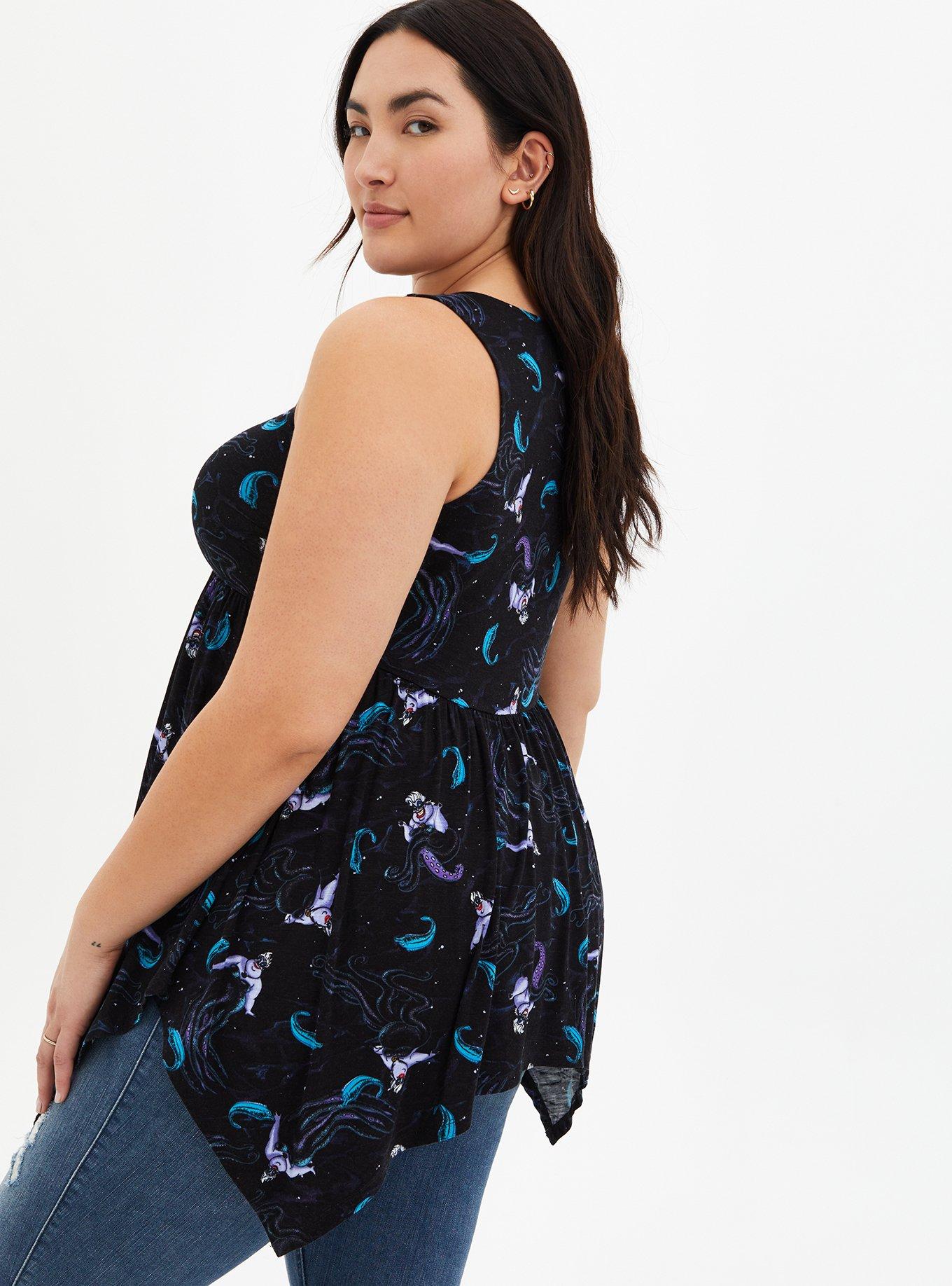 Disney The Little Mermaid Ursula Black Lattice Handkerchief Babydoll, MULTI, alternate