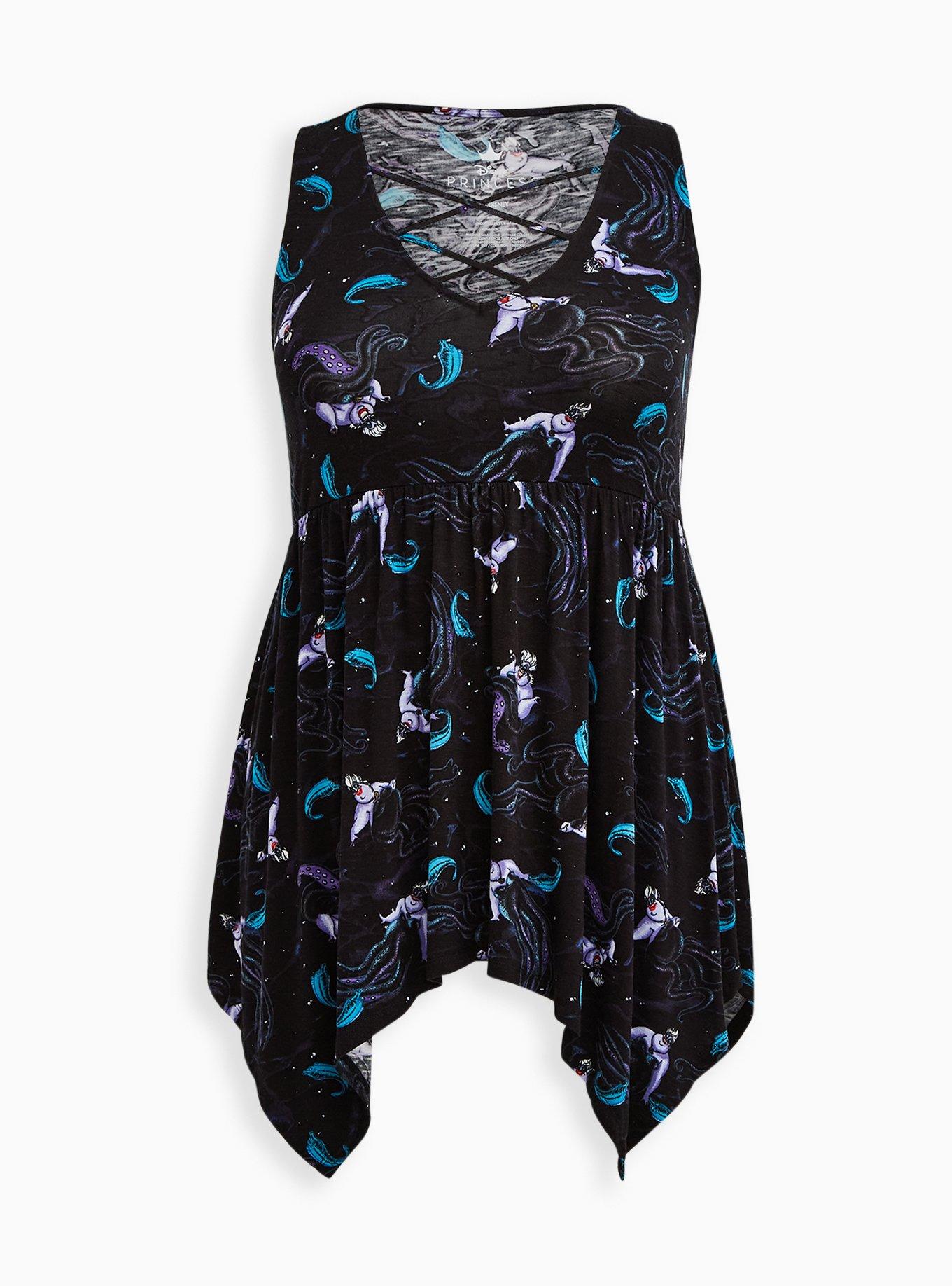 Disney The Little Mermaid Ursula Black Lattice Handkerchief Babydoll, MULTI, hi-res
