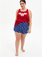 Plus Size Wonder Woman Multi Jersey Sleep Tank, JESTER RED, alternate