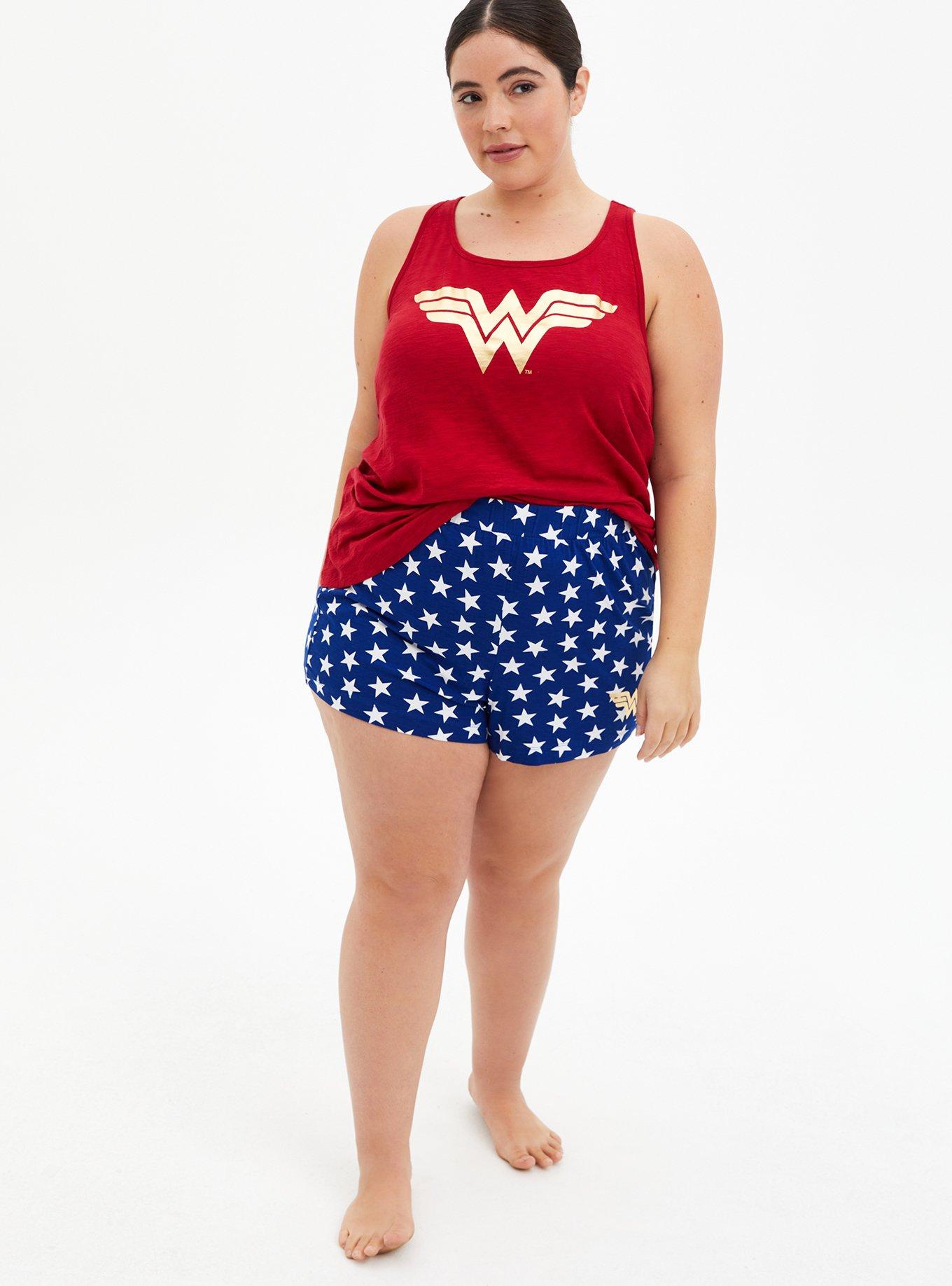Wonder Woman Multi Jersey Sleep Tank, JESTER RED, alternate