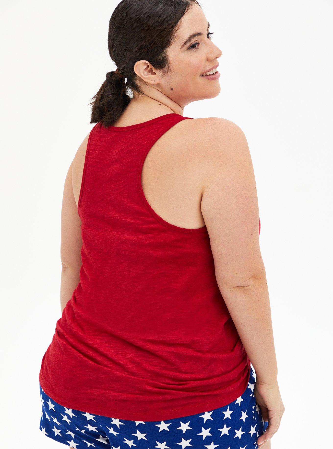 Wonder Woman Multi Jersey Sleep Tank, JESTER RED, alternate