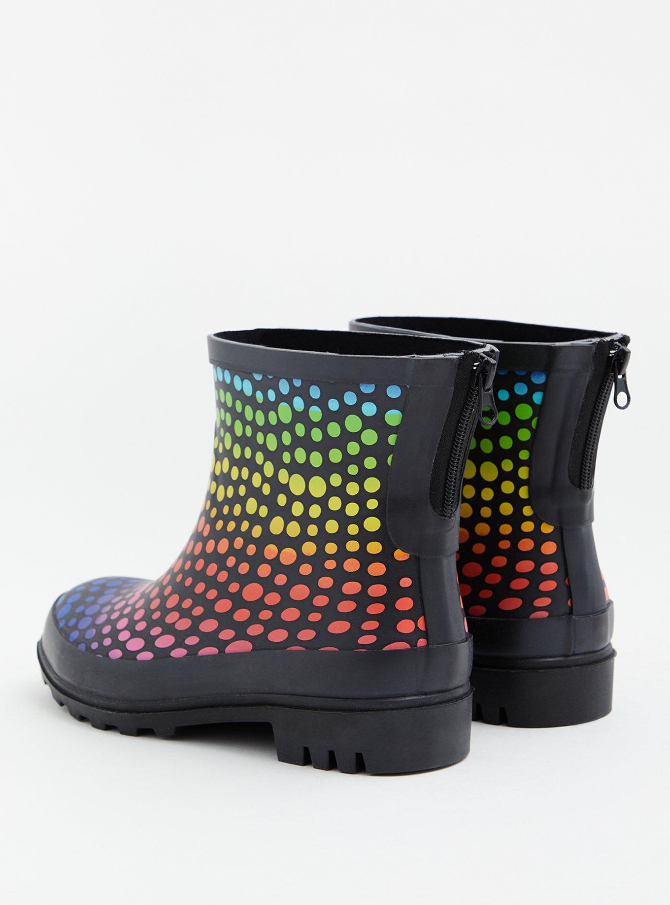 Water-Resistant Rain Bootie - Rainbow Polka Dot (WW), MULTI, alternate