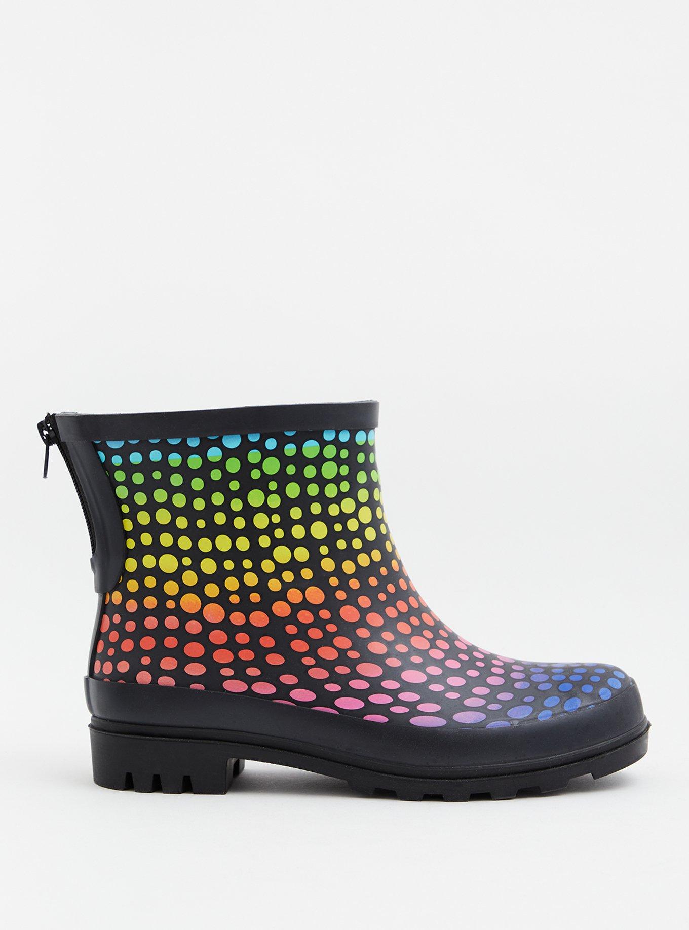 Water-Resistant Rain Bootie - Rainbow Polka Dot (WW), MULTI, alternate