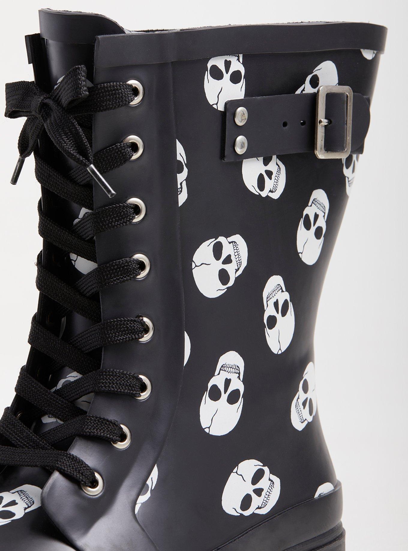 Skull rain boots store women's