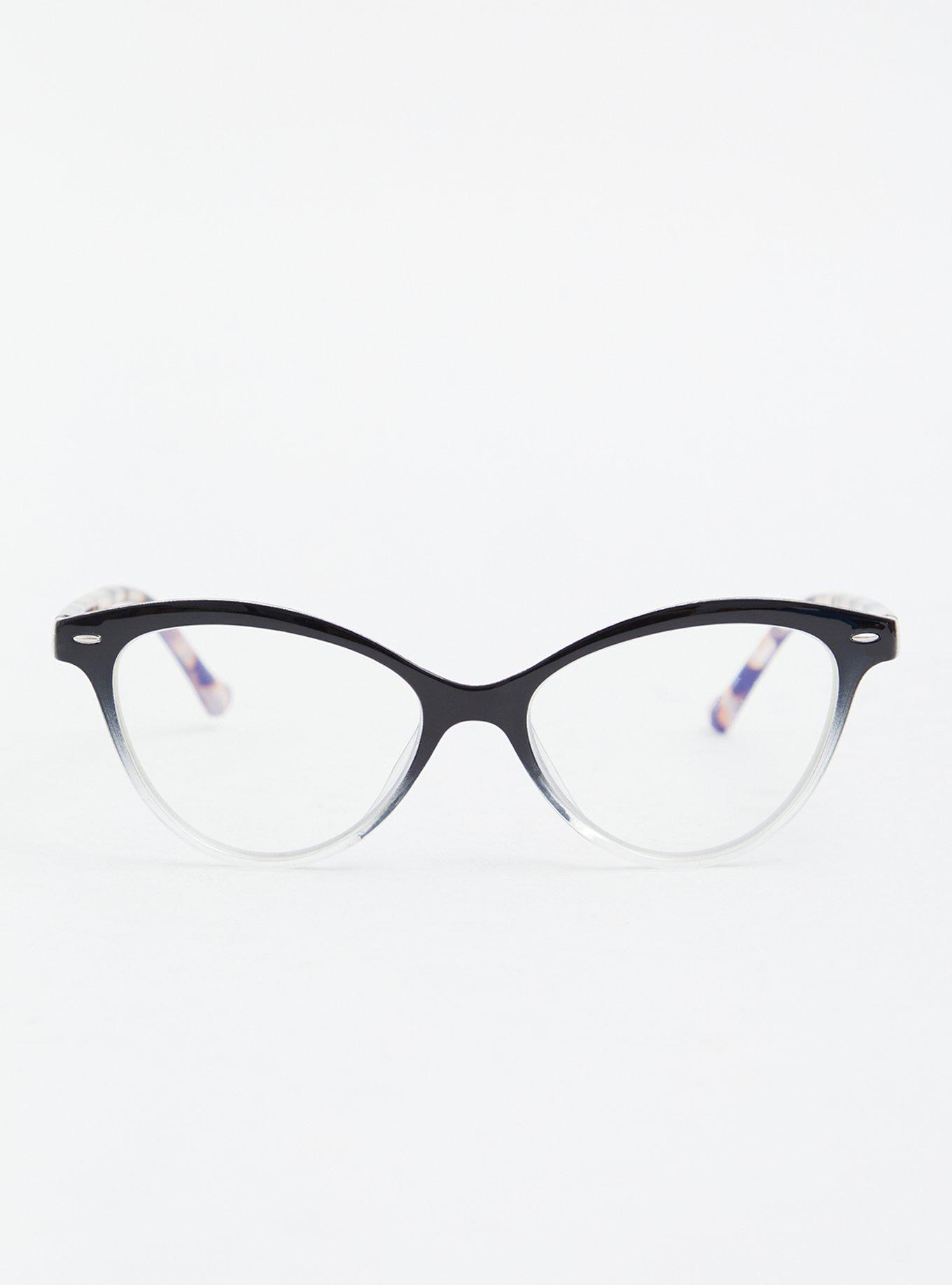 Plus Size Black Tortoiseshell Cat Eye Blue Light Glasses Torrid