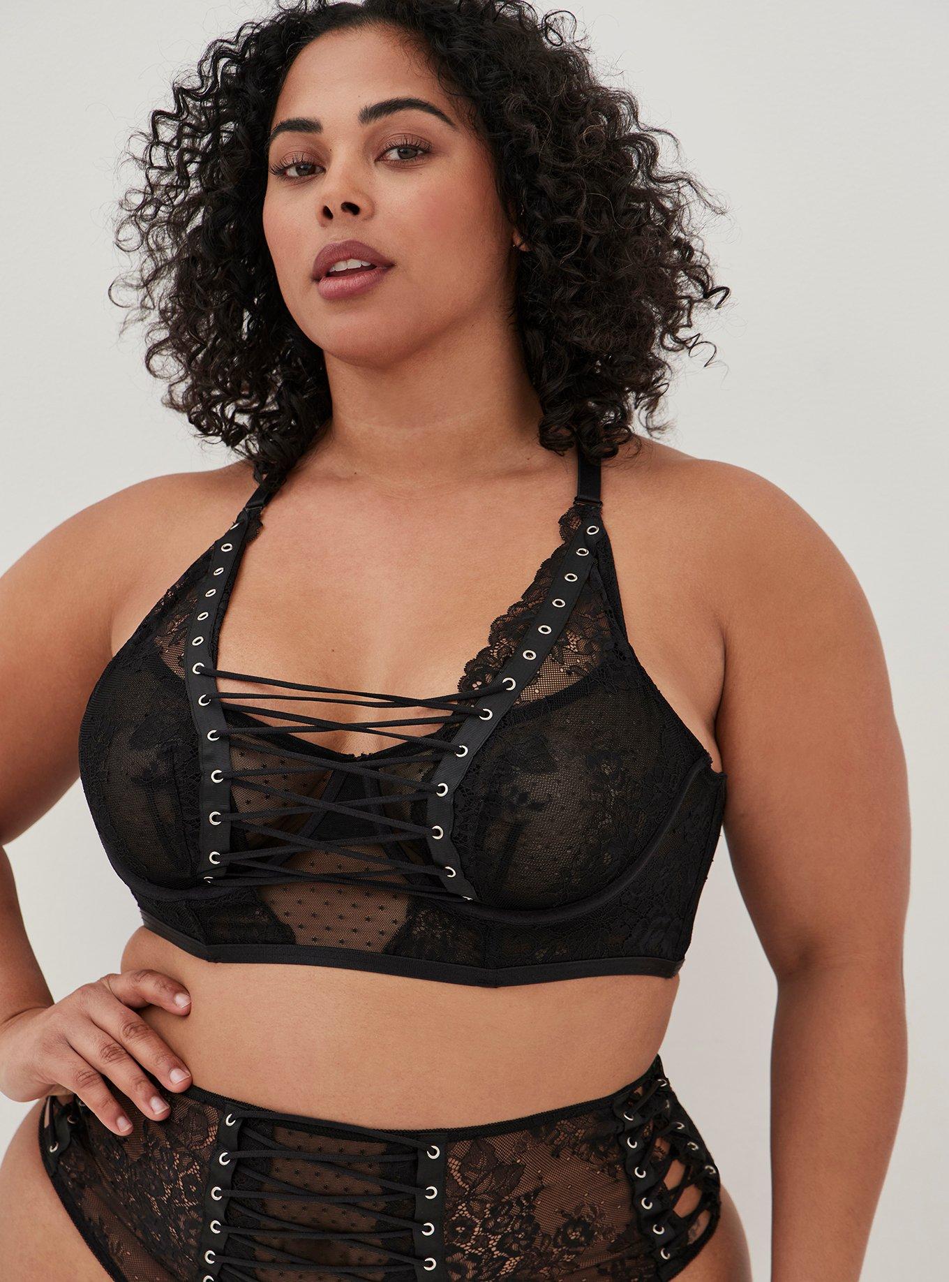 Plus Size - Laced Up Lace Underwire Bra - Torrid