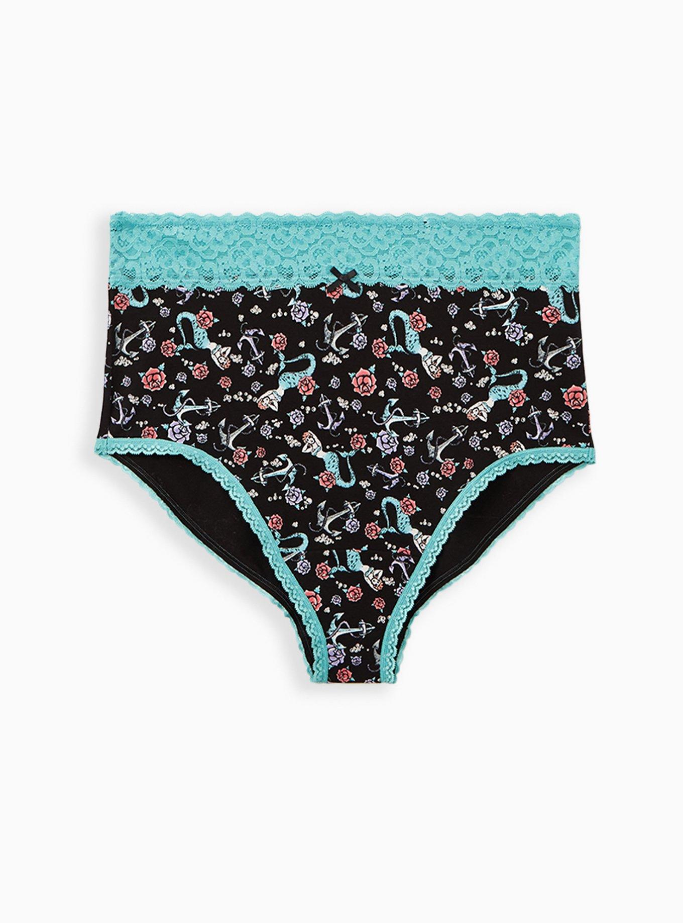 Plus Size - Mermaid Floral Wide Lace Cotton High Waist Panty - Torrid