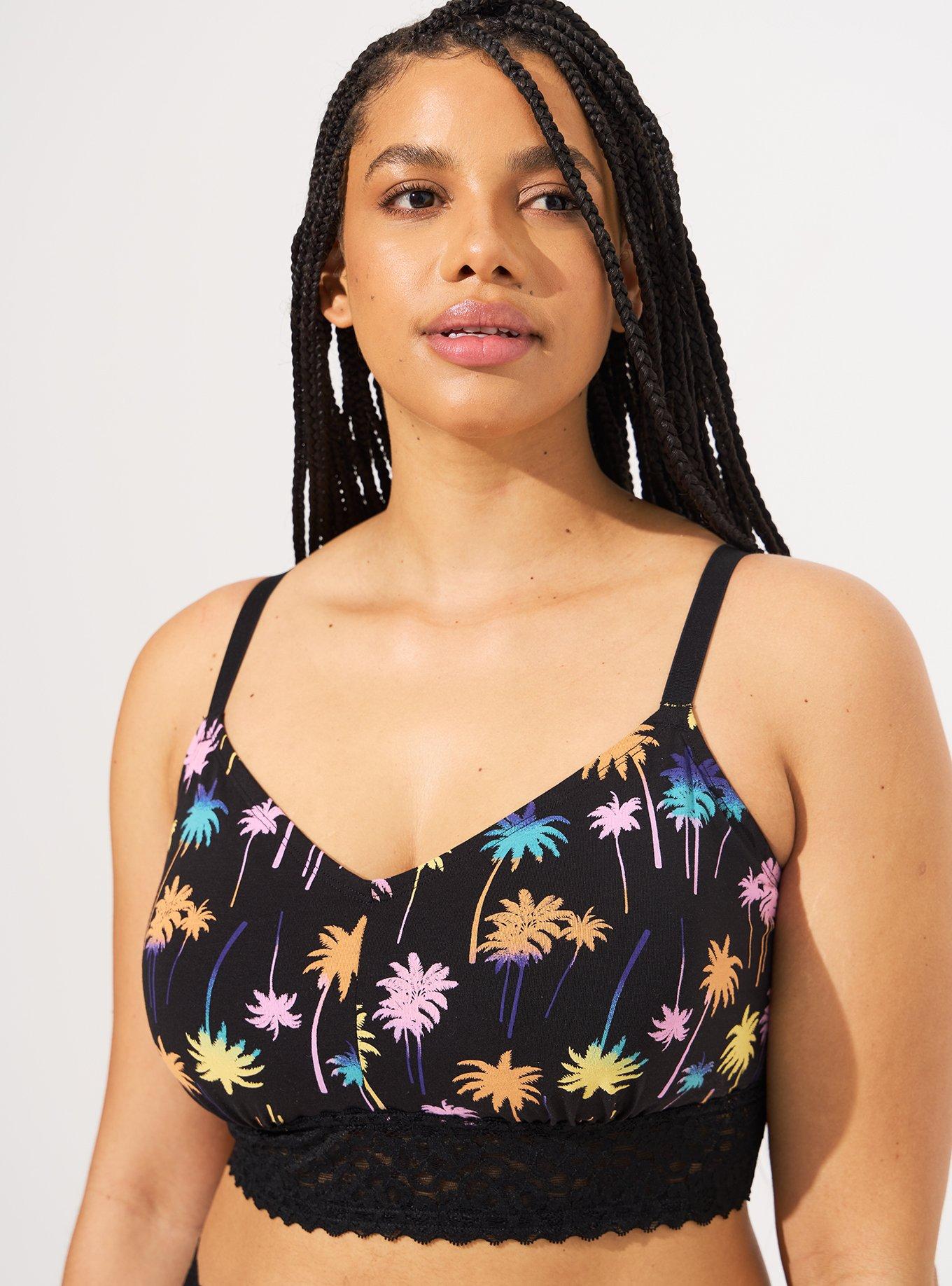 Printed Cotton Lace Bralette