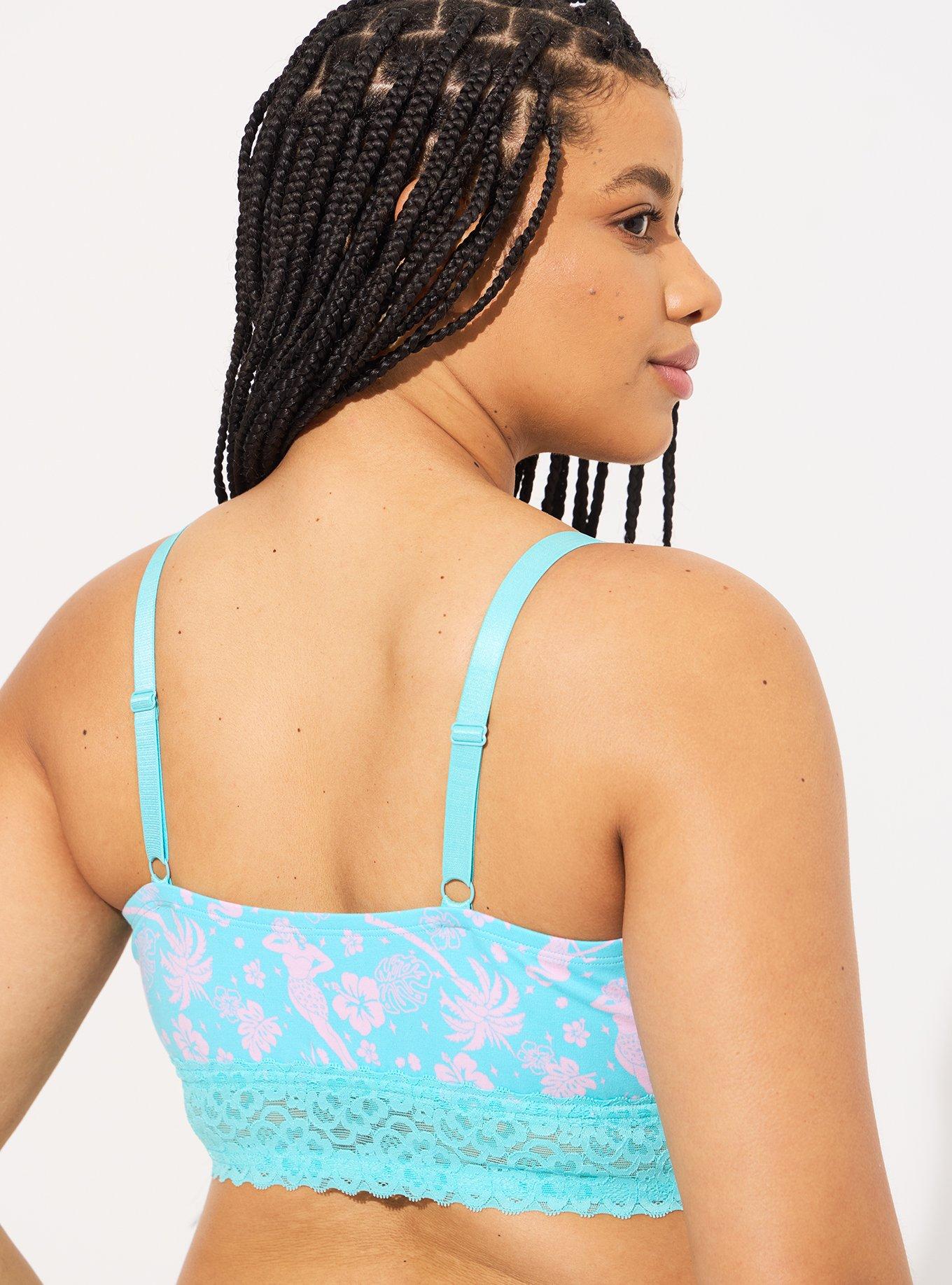 Plus Size - Lightly Lined Cotton Lace Hem Bralette - Torrid