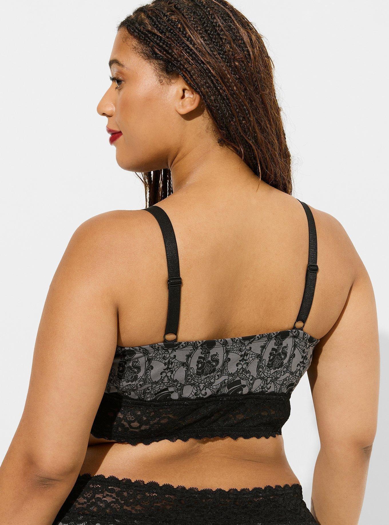 Plus Size - Lightly Lined Cotton Lace Hem Bralette - Torrid