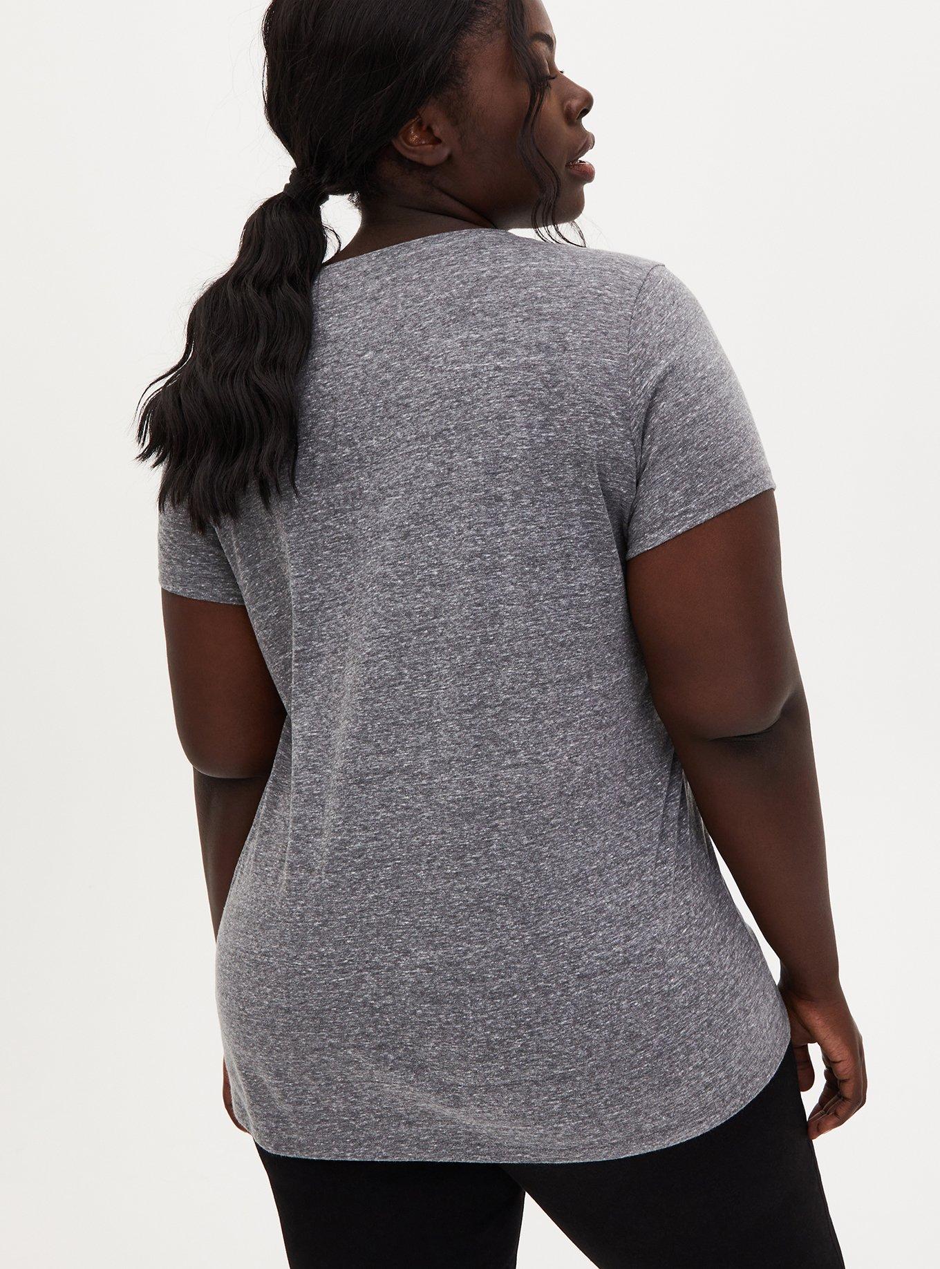 Plus Size Rolling Eyes Slim Fit Crew Tee - Triblend Grey, MEDIUM HEATHER GREY, alternate