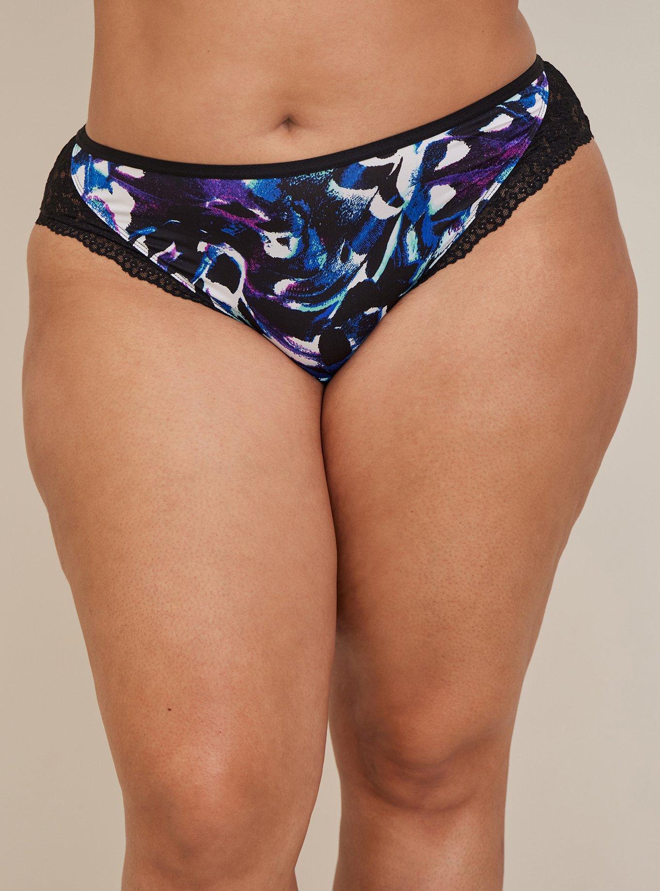Plus Size - Cage Back Brief Panty - Lace & Microfiber Heather Grey - Torrid