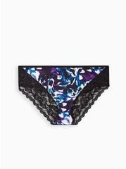 Microfiber Hipster Panty With Lace Cage Back, LAYERED WINGS BLACK, hi-res