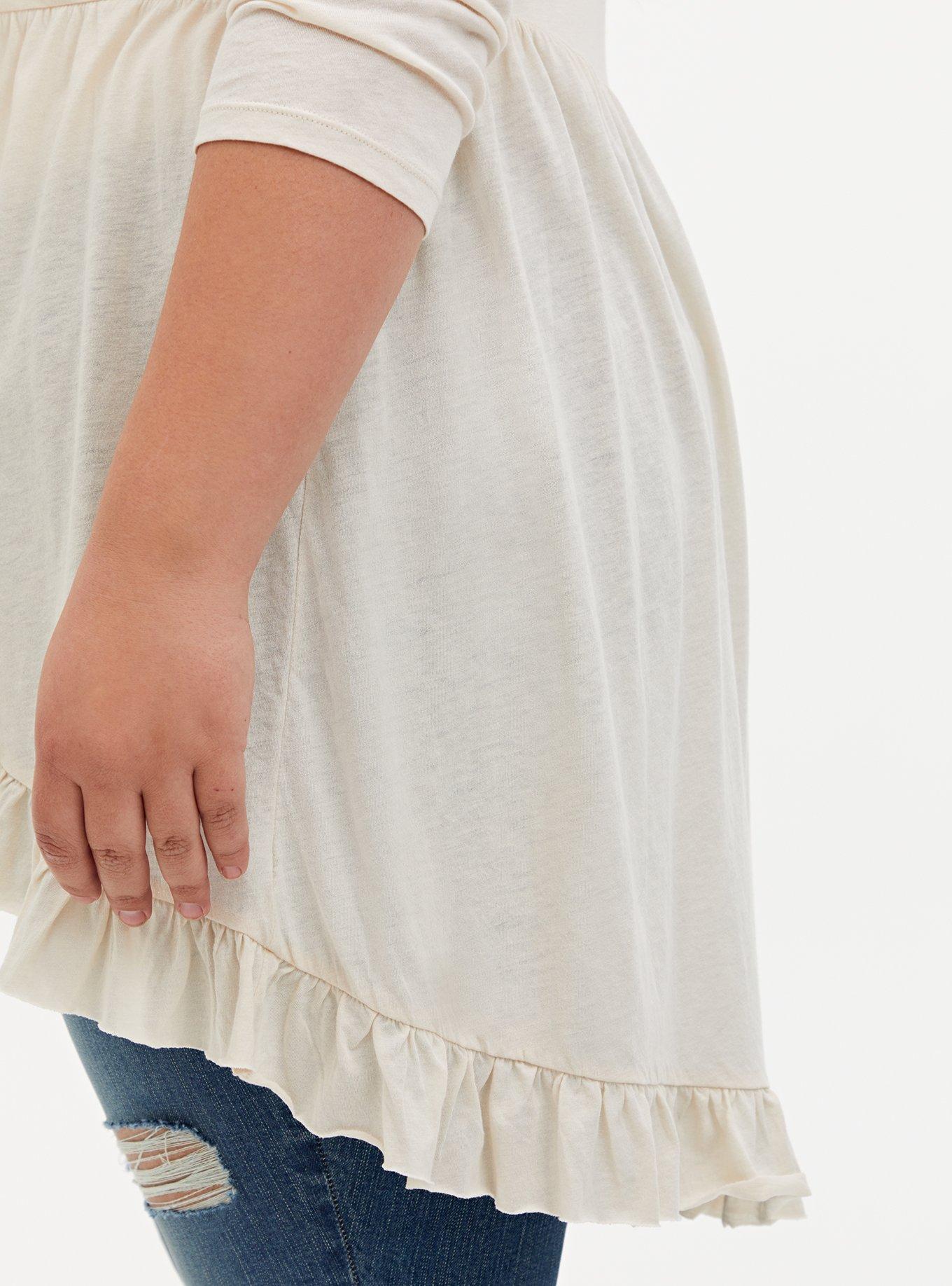 Plus Size  Cream Jersey Slub Kimono, BIRCH, alternate