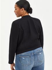 Studio Ponte Zip-Front Jacket, DEEP BLACK, alternate