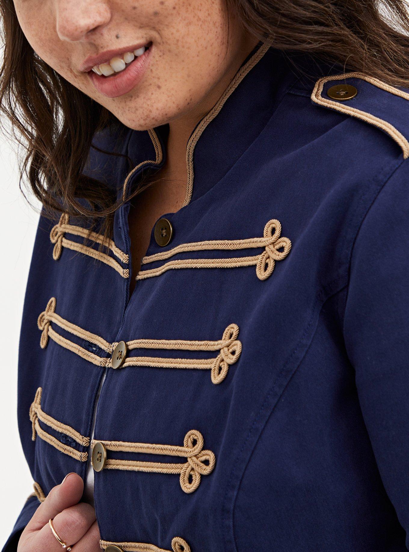 Navy blue peplum on sale jacket