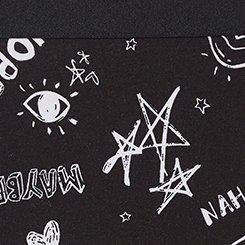 Cotton Mid-Rise Boyshort Panty, PUNK SCRIBBLES BLACK, swatch