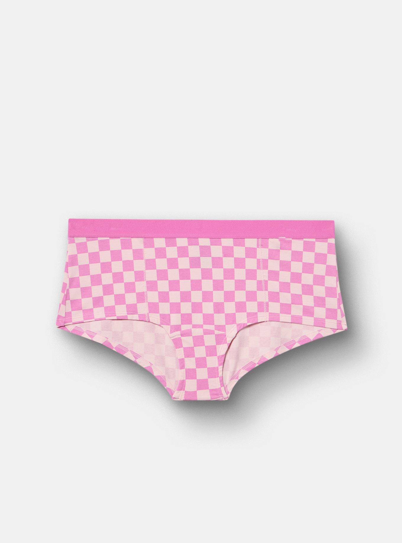 Cotton Mid-Rise Boyshort Panty, CHECK ME OUT PINK, hi-res