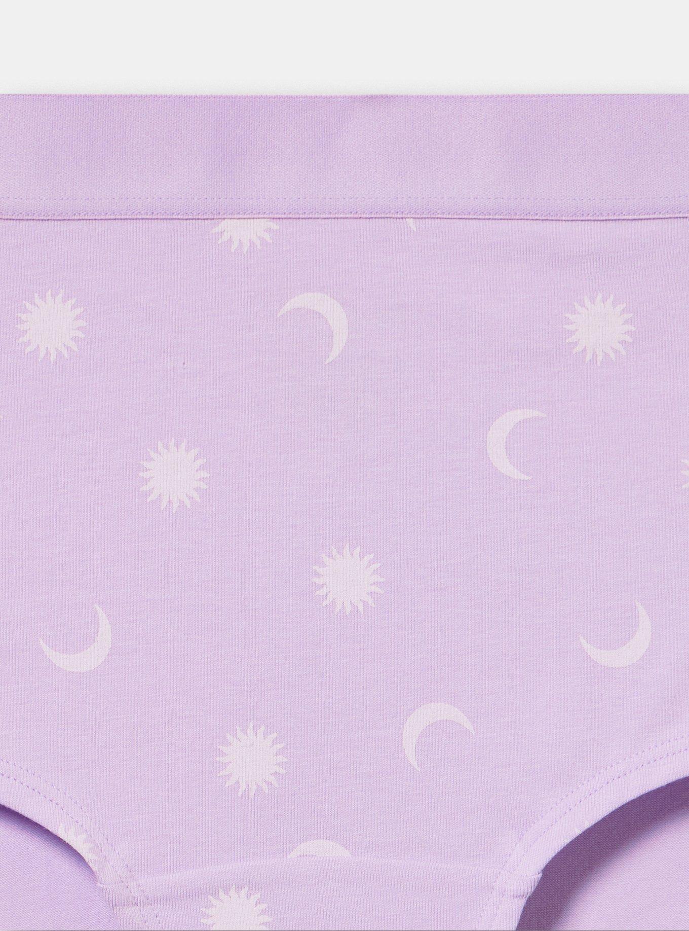 Cotton Mid-Rise Boyshort Panty, PICKED STARS PURPLE, alternate