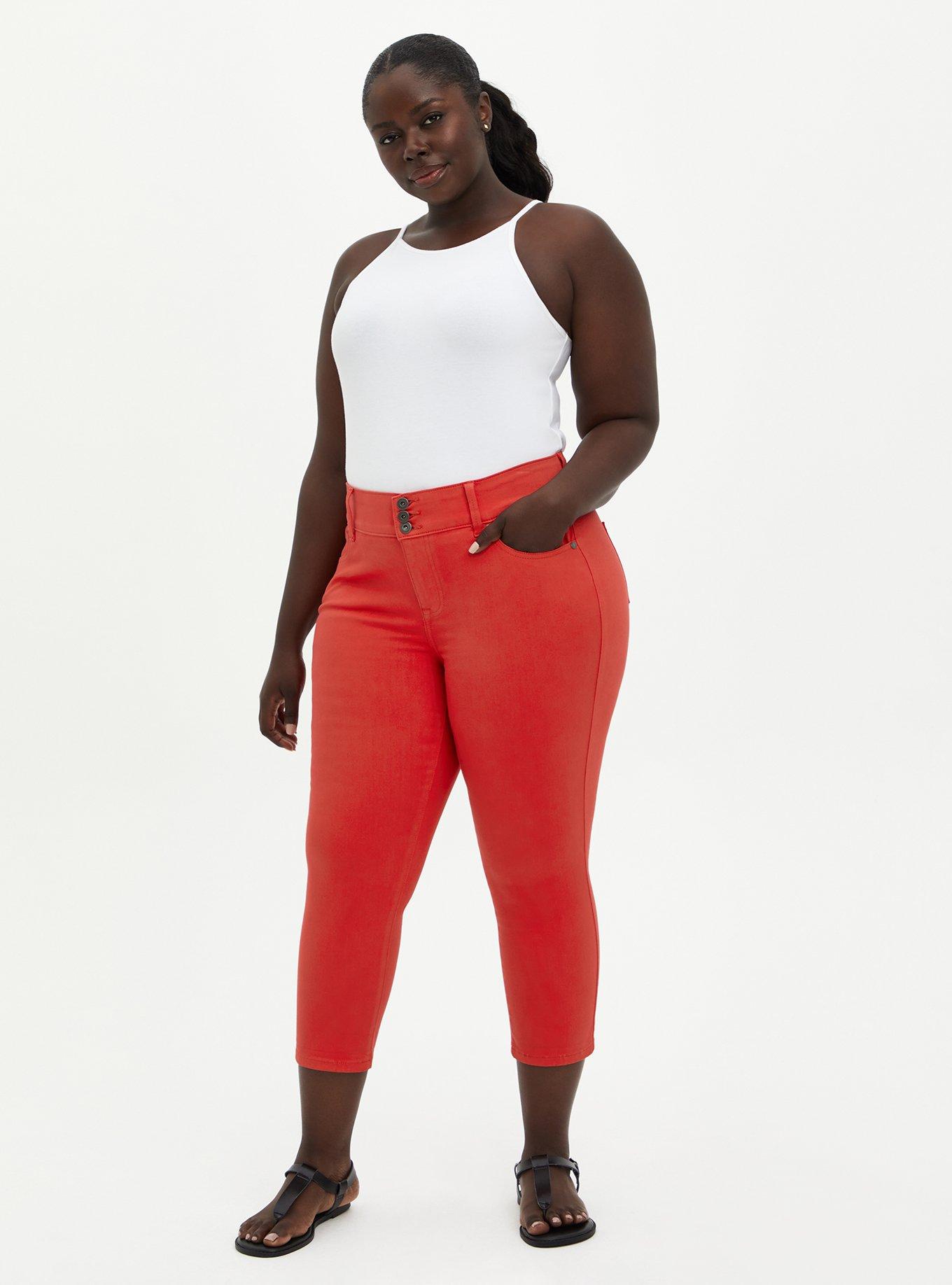 Red hot sale cropped jeggings