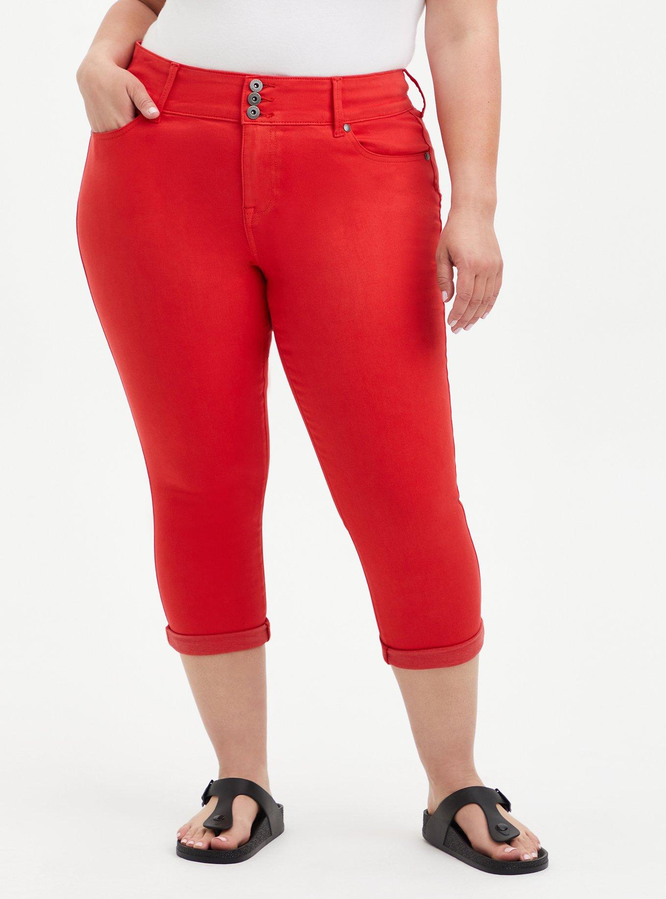 Red hot sale cropped jeggings