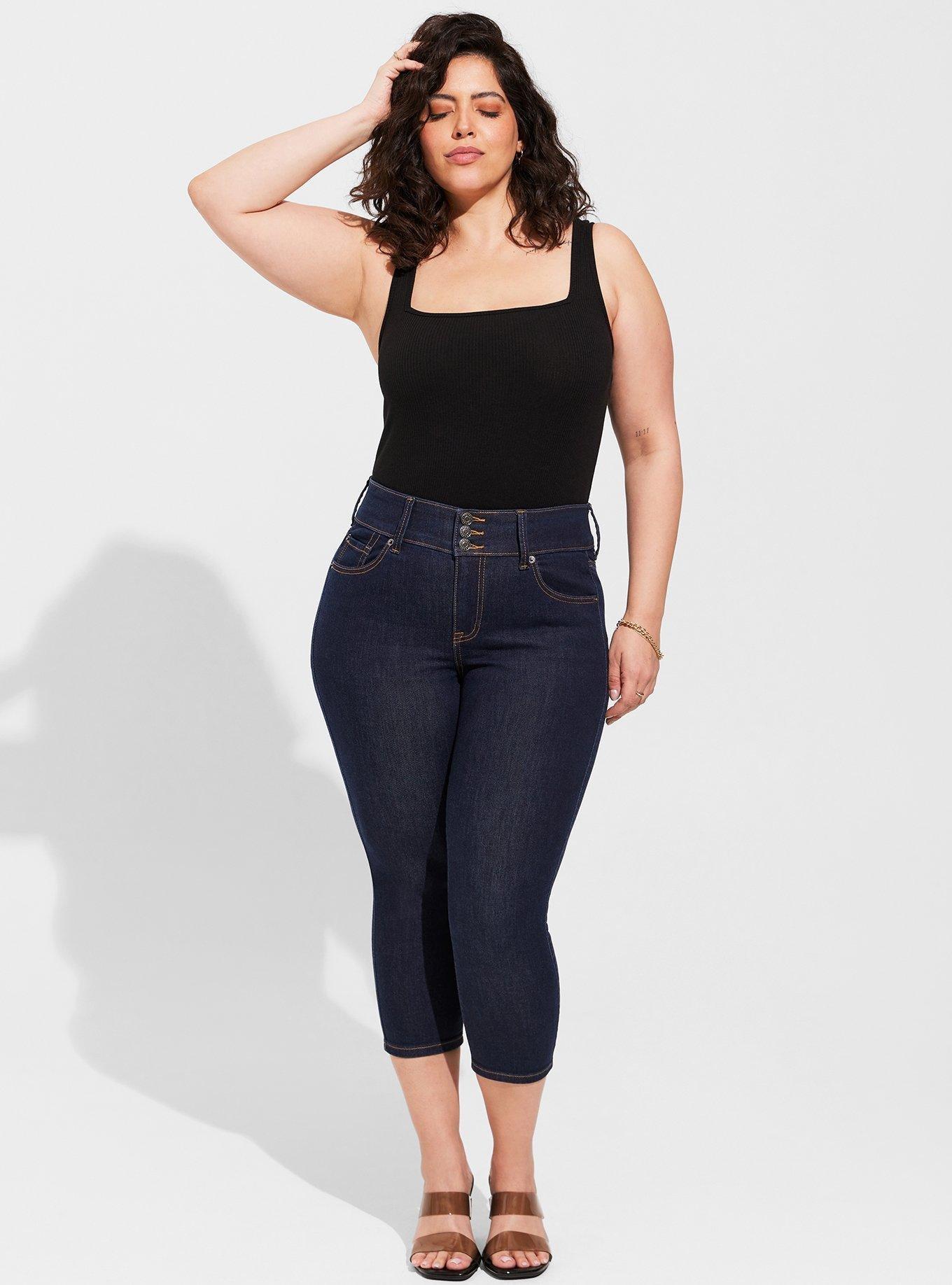 Plus Size - Jeggings - Black Wash with Lace Inset - Torrid