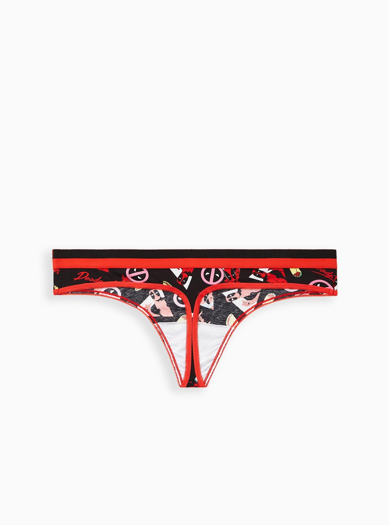 Marvel Comics Deadpool Multi Taco Toss Cotton Thong Panty, MULTI, alternate