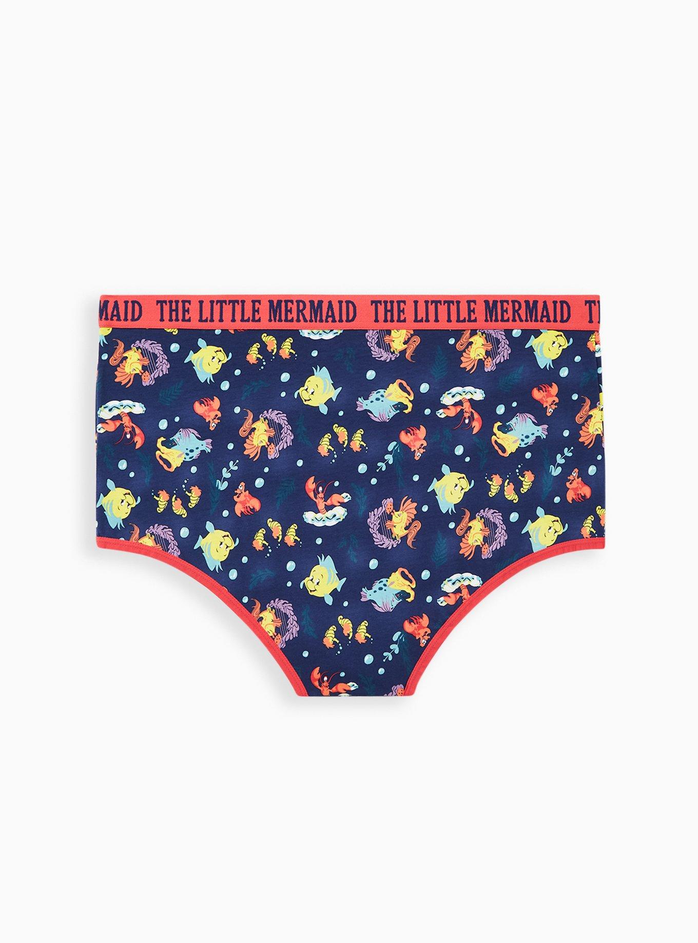 Plus Size Disney The Little Mermaid Multi Sebastian & Flounder Cotton High Waist Panty, MULTI, alternate