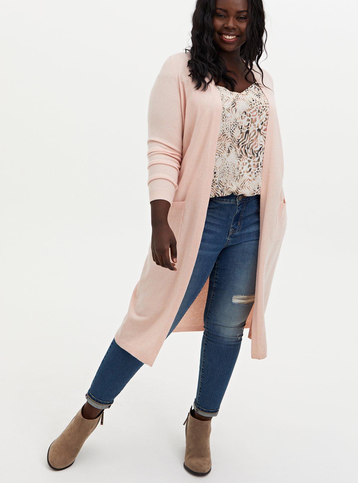 Blush pink hot sale duster cardigan