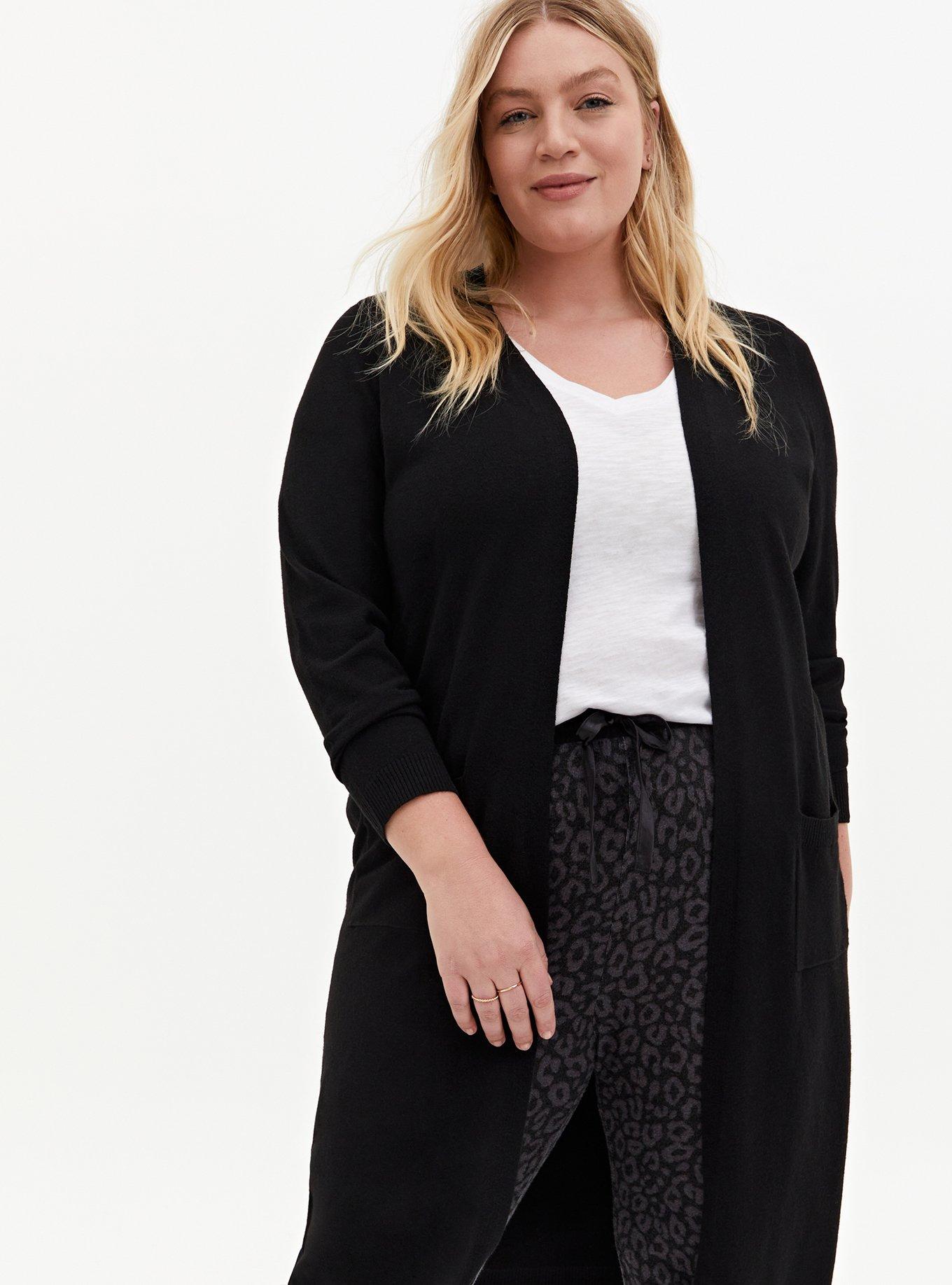 Wright's Women's Plus Size Jersey Duster Cardigan 