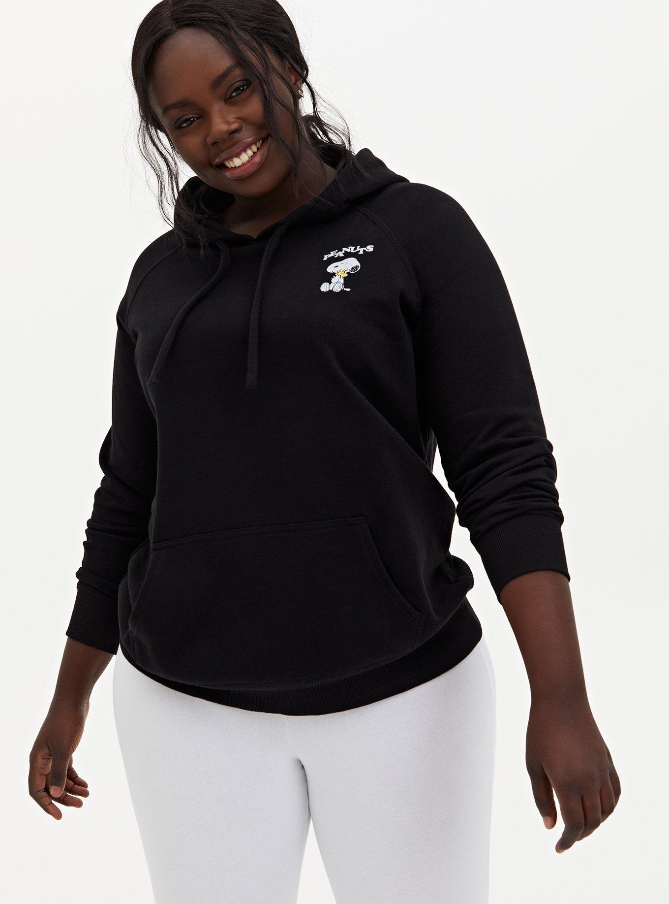 Plus Size - Black Snoopy Fleece Hoodie - Torrid