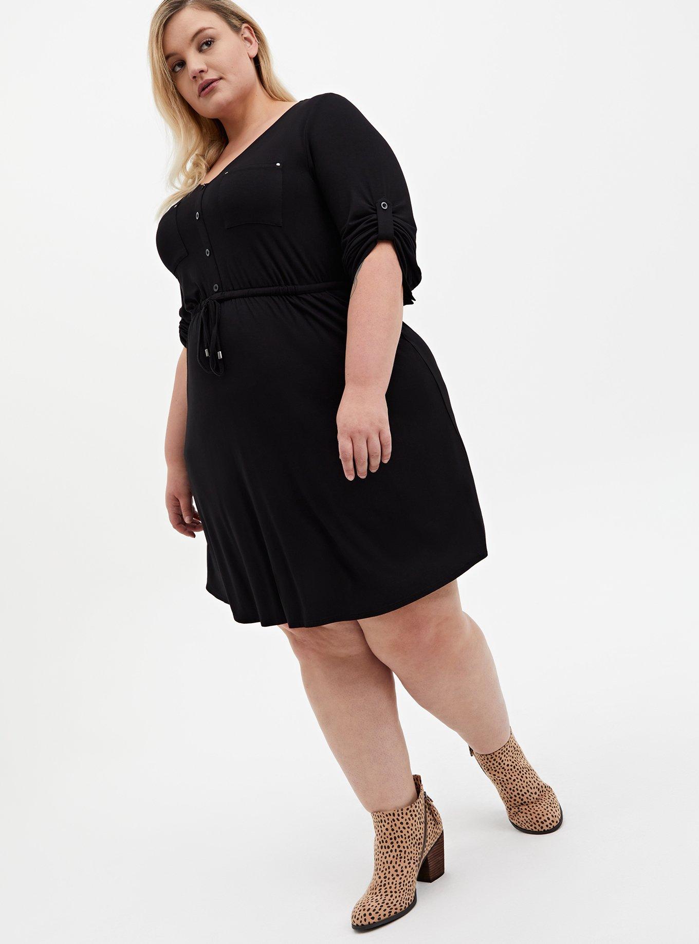 Plus Size - Black Button-Up Shirt Dress - Torrid