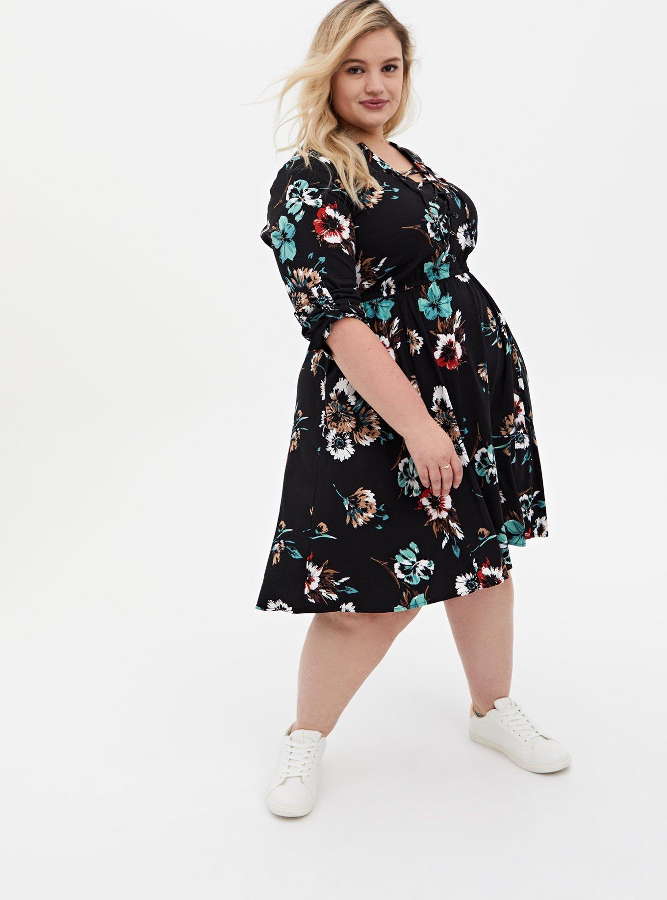 Torrid black best sale dress with flowers