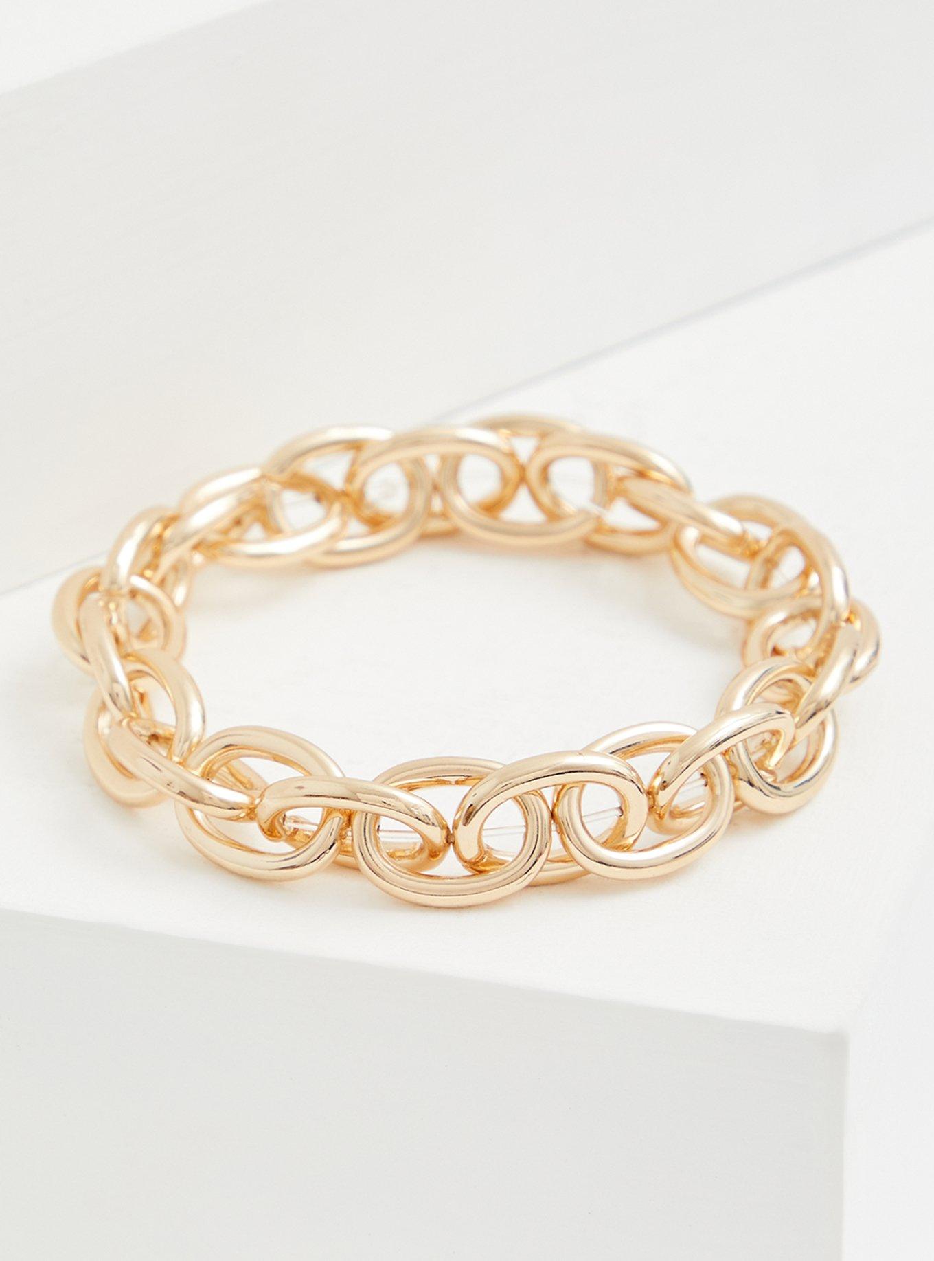 Plus Size GoldTone ChainLink Stretch Bracelet Torrid