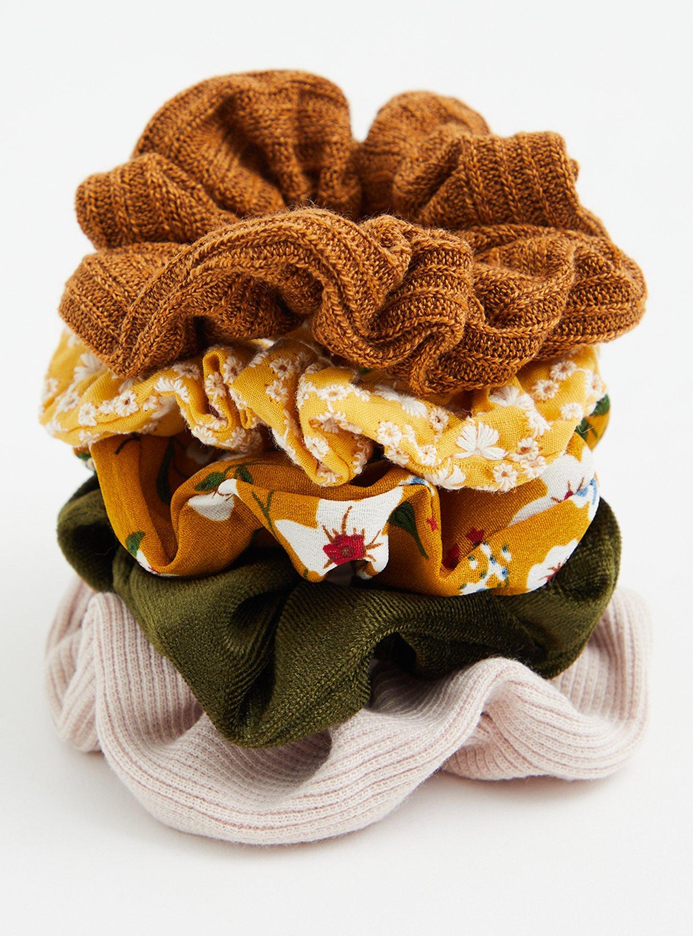 Plus Size - Brown Floral Hair Tie Pack - Pack of 5 - Torrid