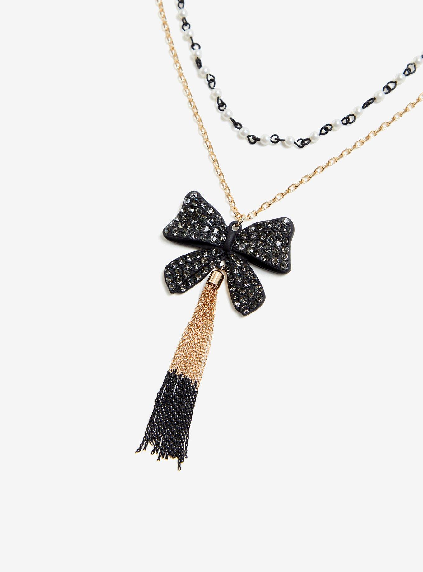 Betsey johnson bow on sale necklace