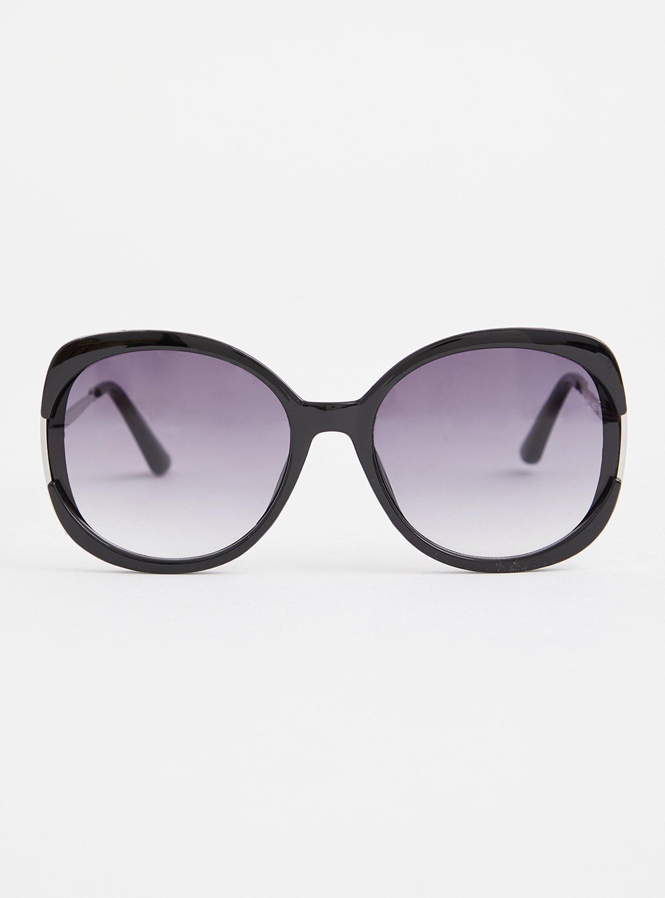 Black Oversized Square Sunglasses, , hi-res