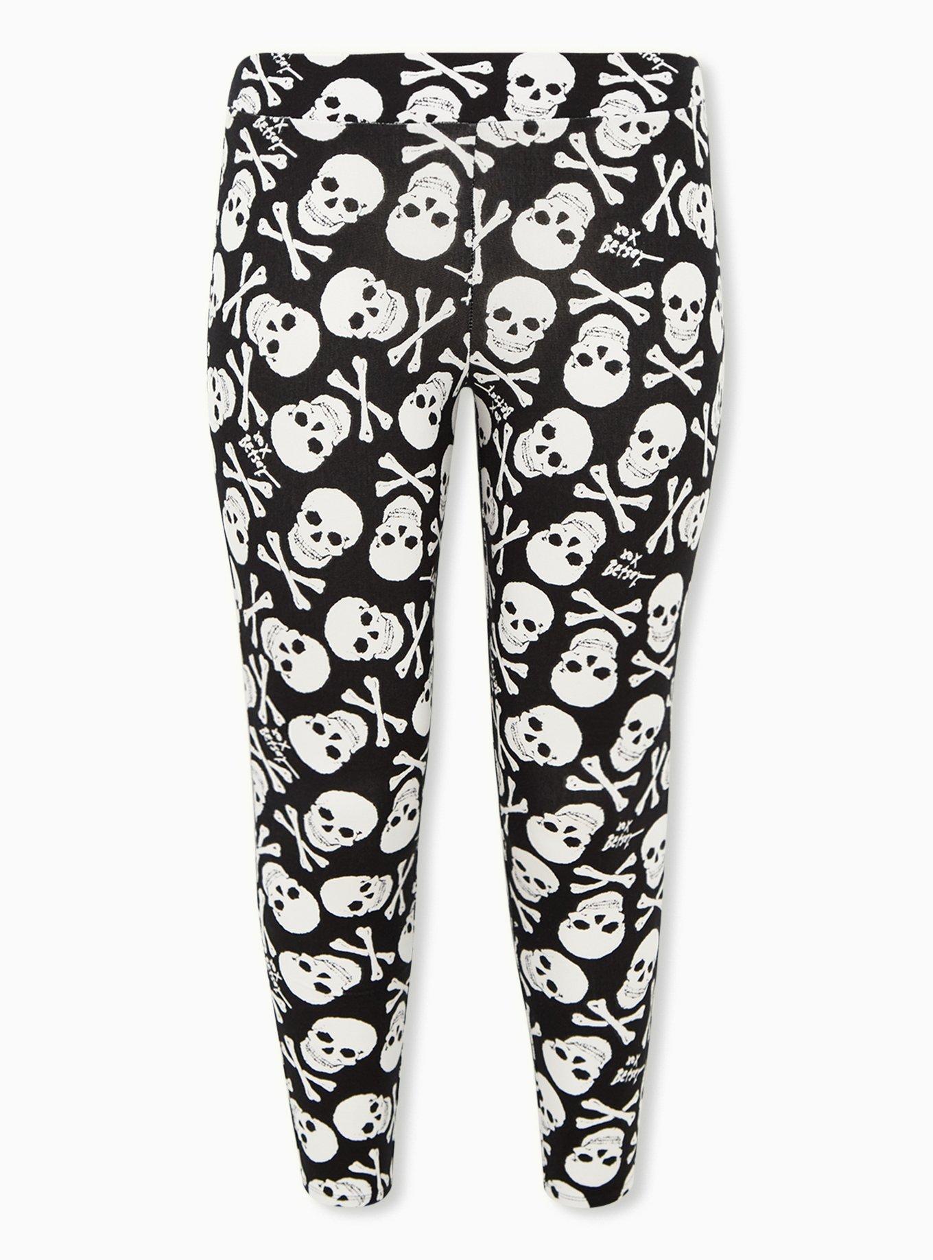 Plus Size Betsey Johnson Black White Skull Legging Torrid