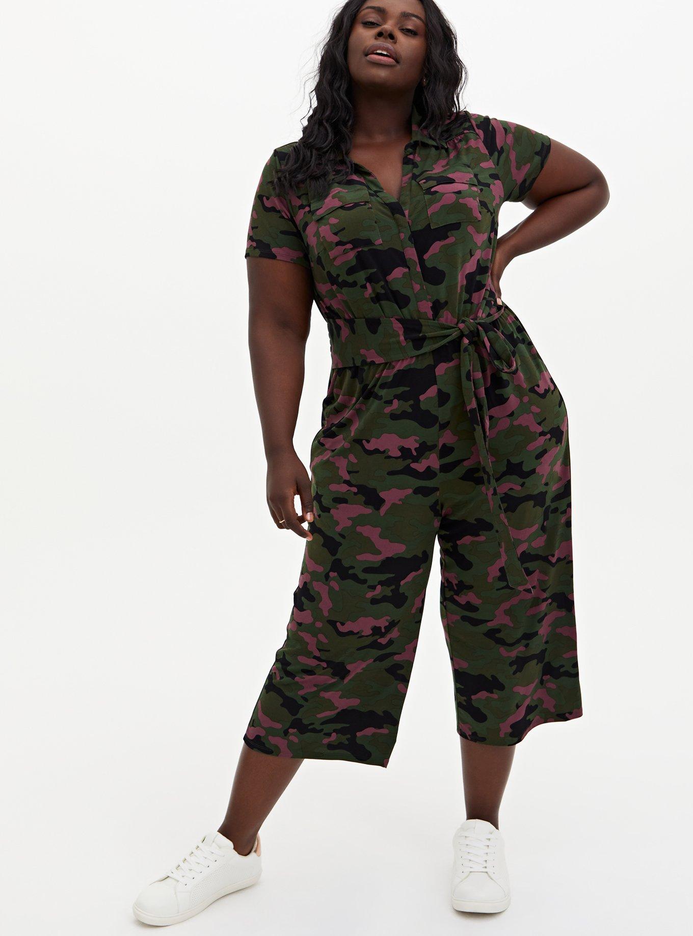 New PLUS SIZE Women USA SOFT OLIVE GREEN CAMO CAMOUFLAGE POCKETS DRESS 1X  2X