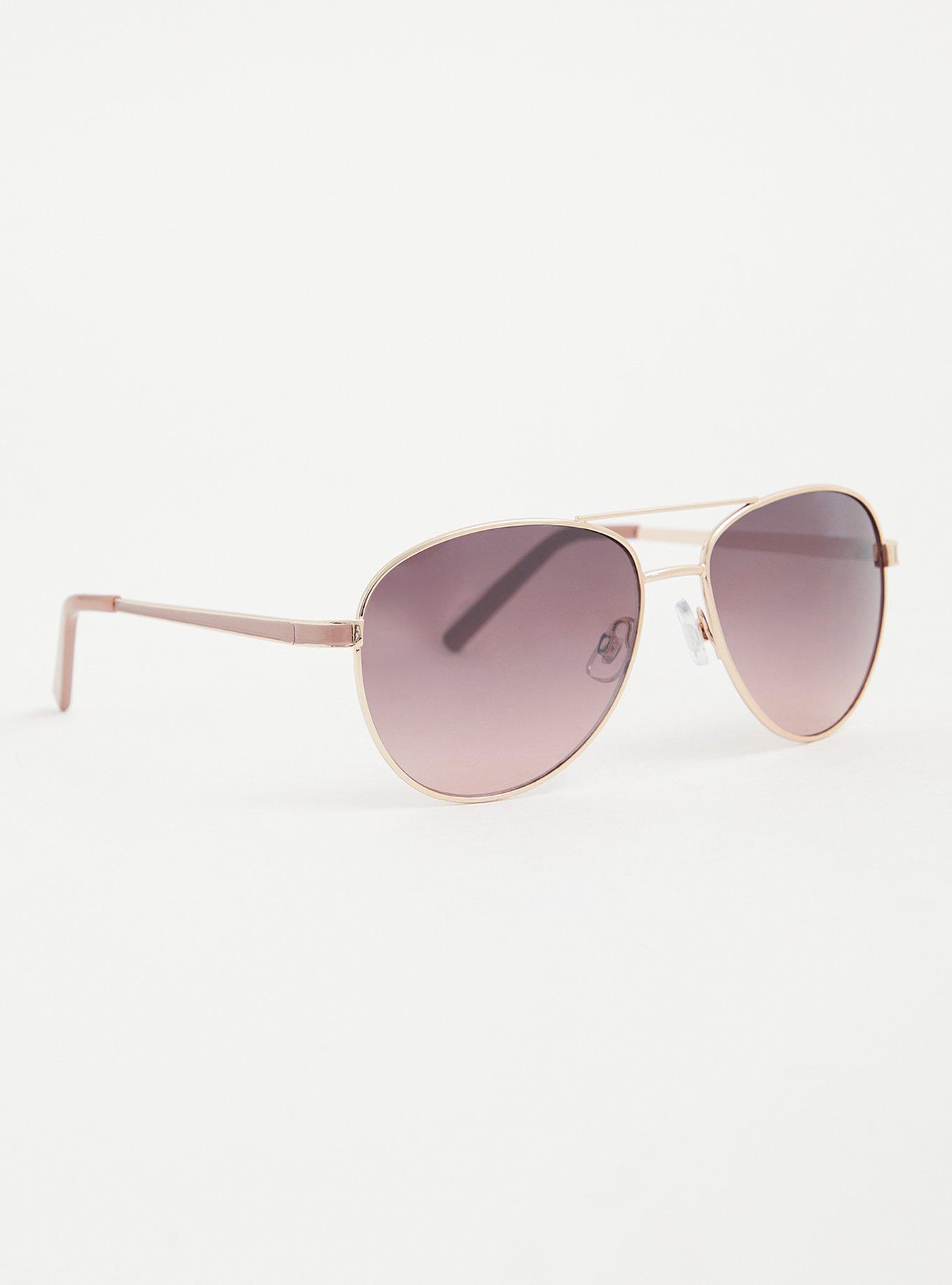 Gold-Tone Aviator Sunglasses, , alternate