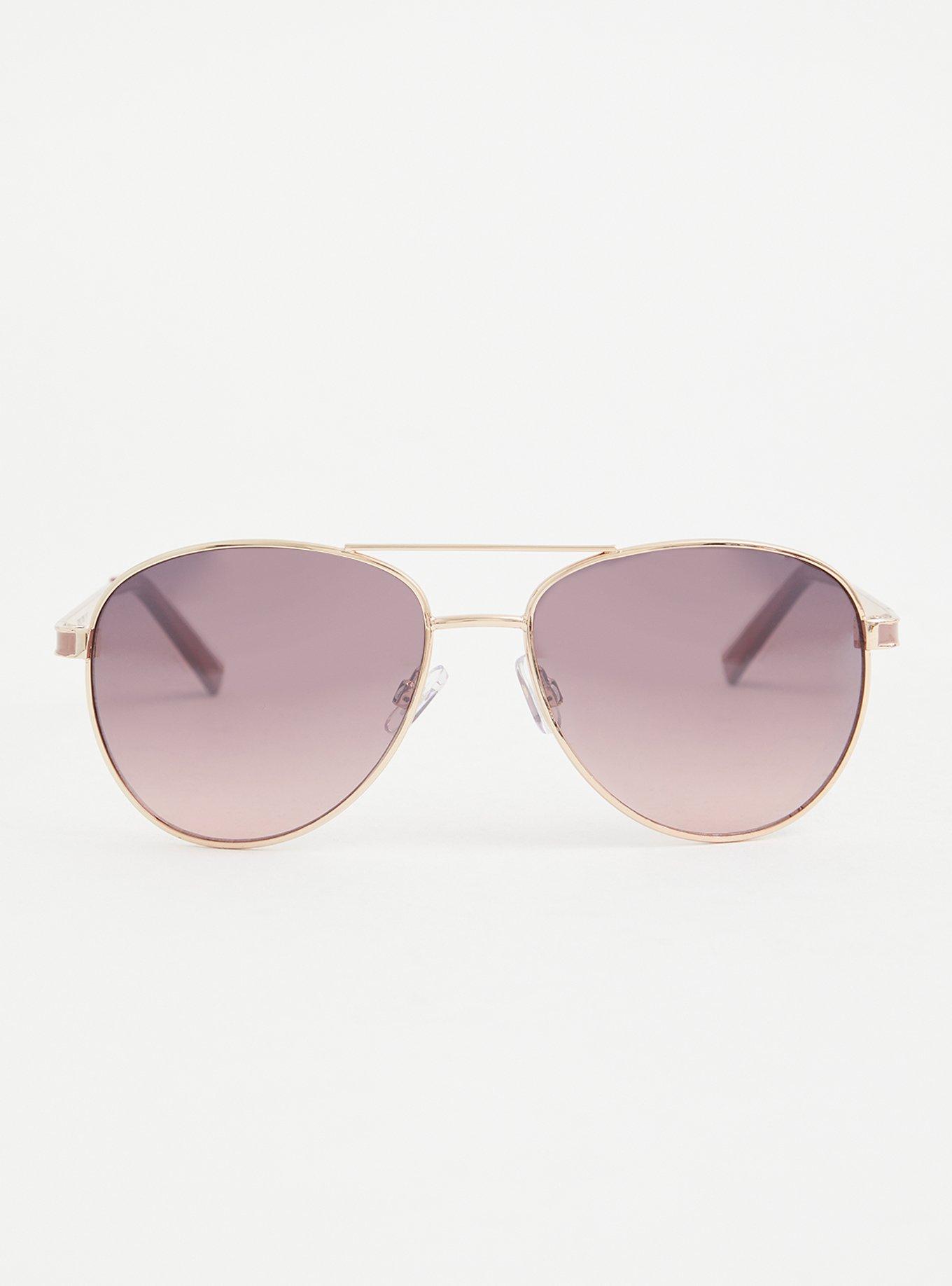 Gold-Tone Aviator Sunglasses, , hi-res