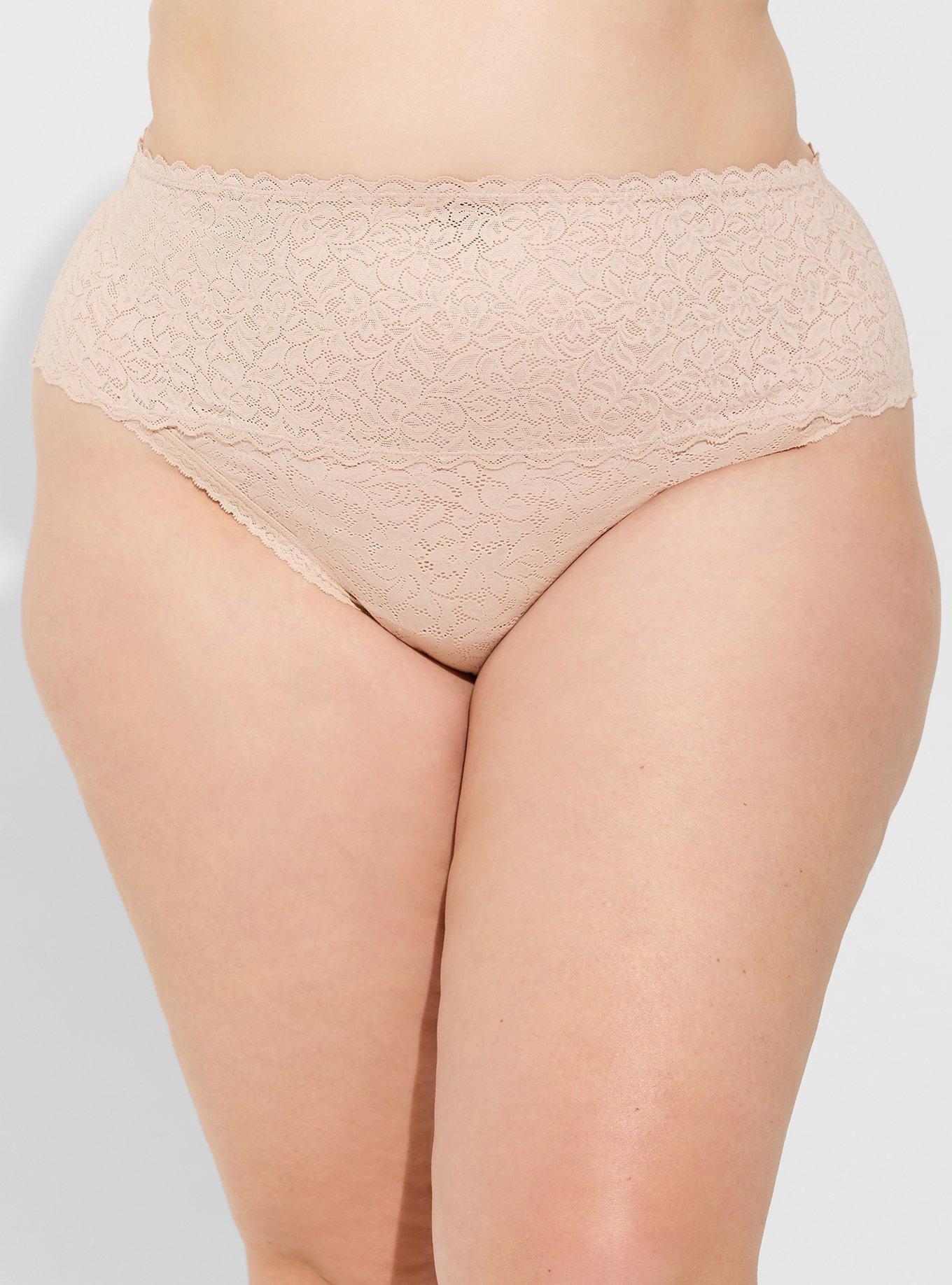 Retro Lace Thong High Waist Plus Size