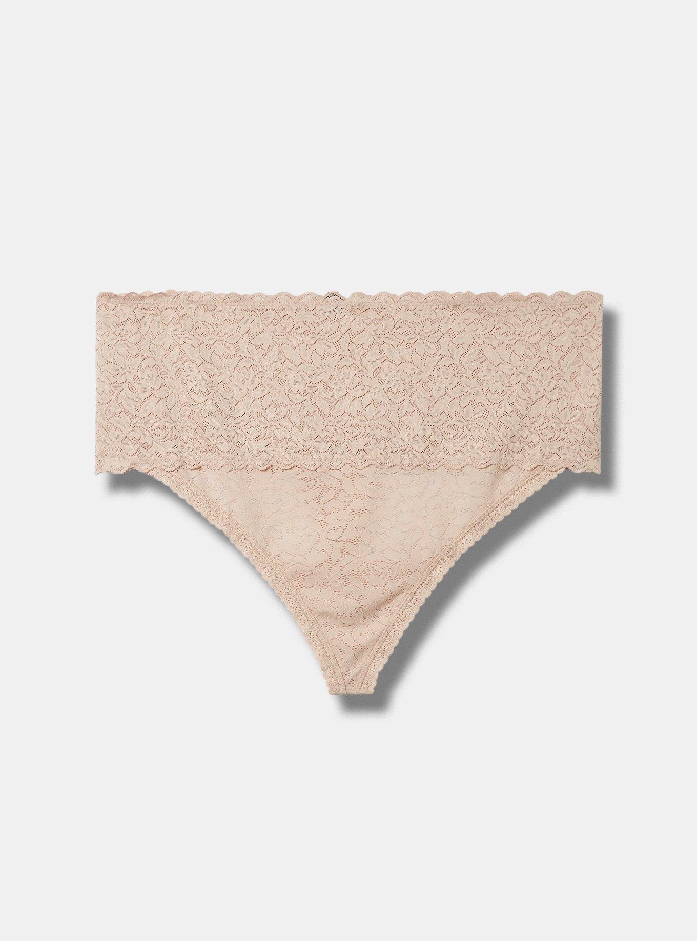 Elastic Lace Thong Pink