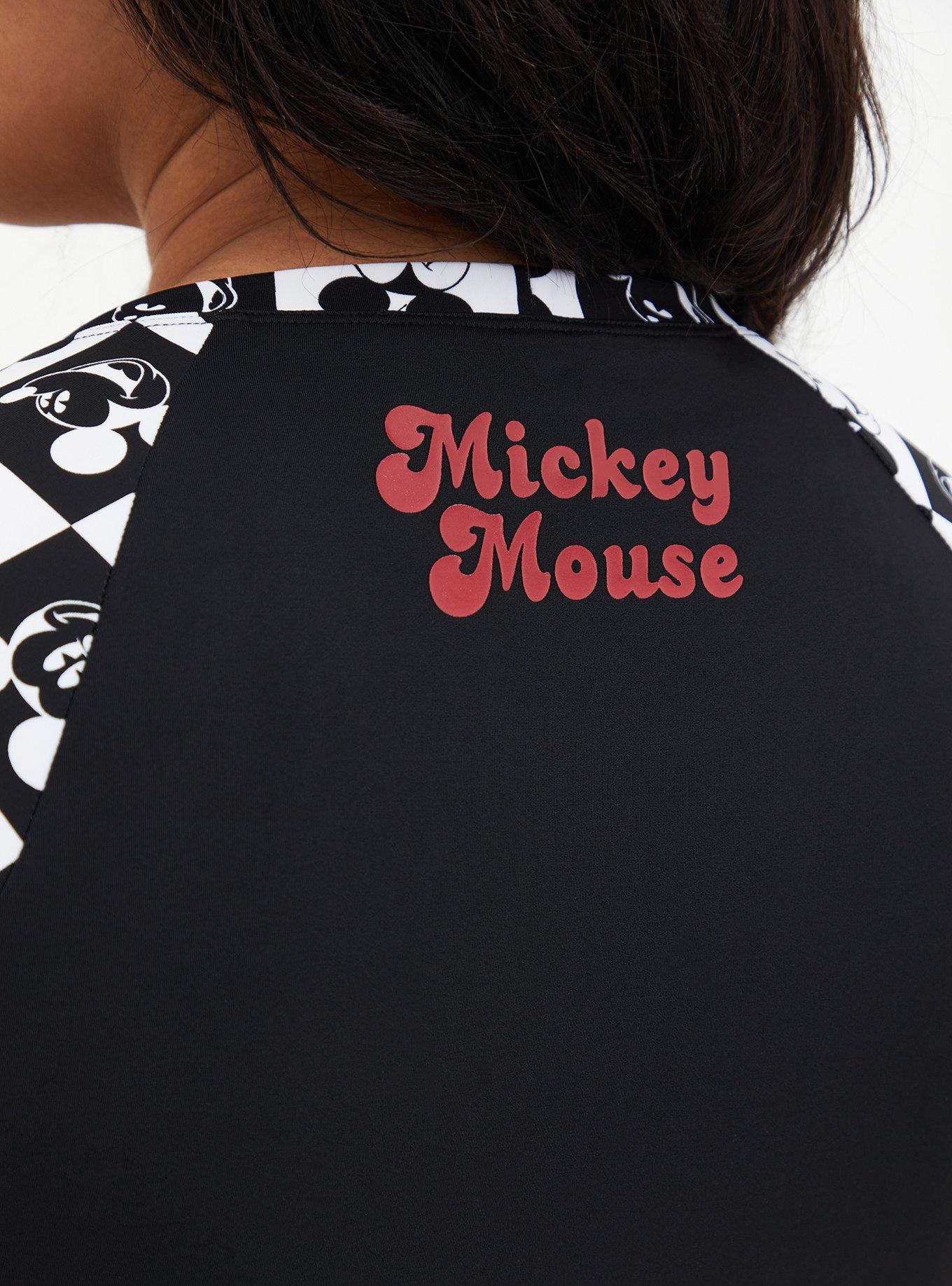 Disney Mickey Mouse Black Swim Rash Guard, BLACK WHITE, alternate