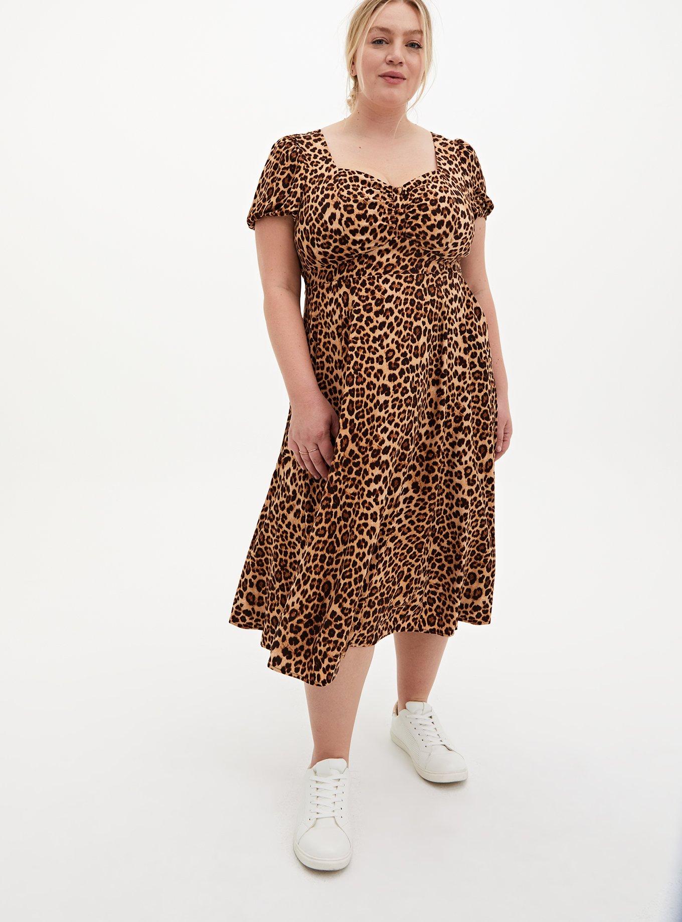 Plus Leopard Midi Dress