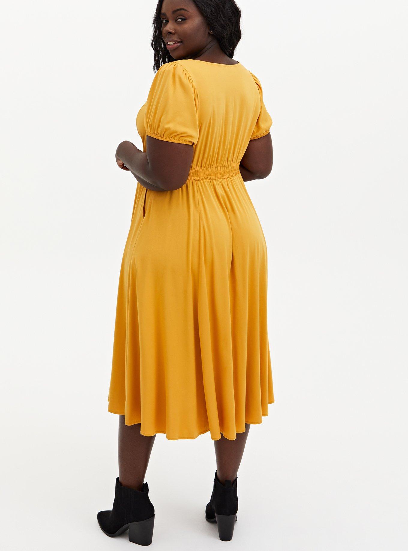 Plus Size Midi Challis Skater Dress, , alternate
